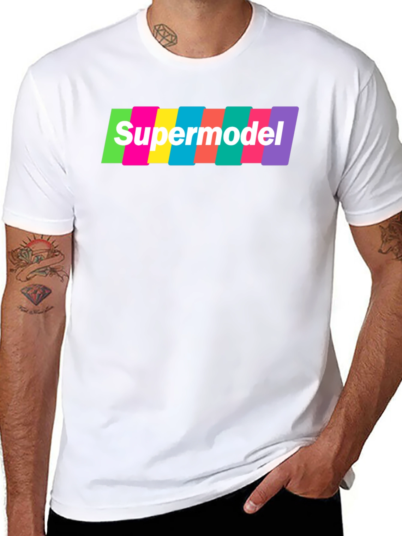Supermodel Graphic T-Shirt - Retro Fashion Tee