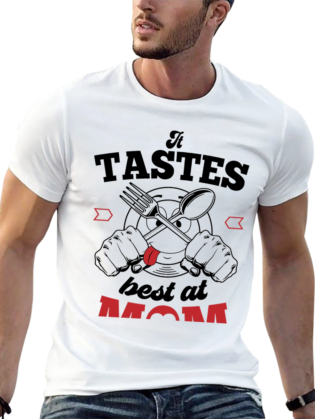 Taste Best at Mom Black Graphic Tee