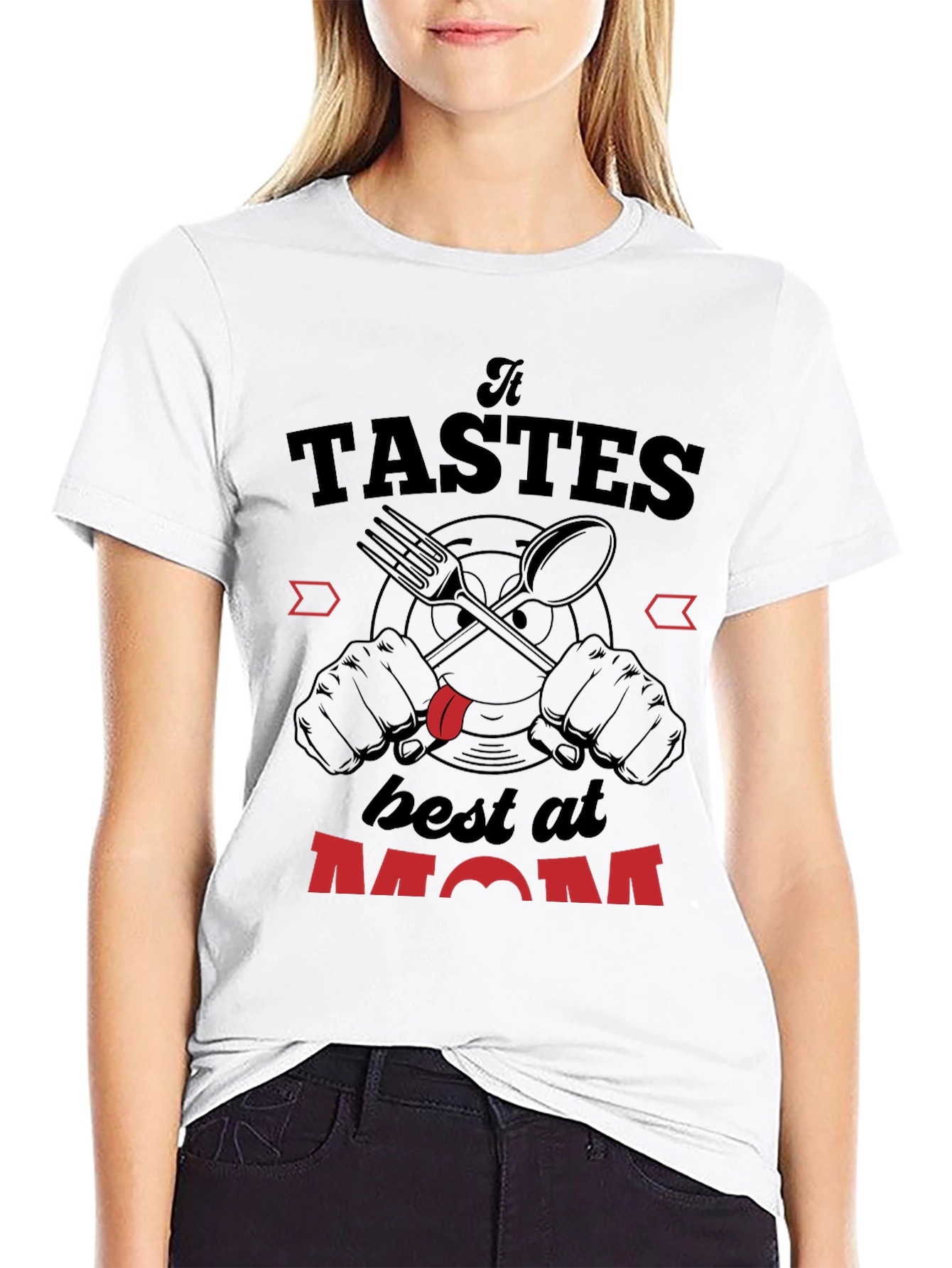 Taste Best at Mom Black Graphic Tee