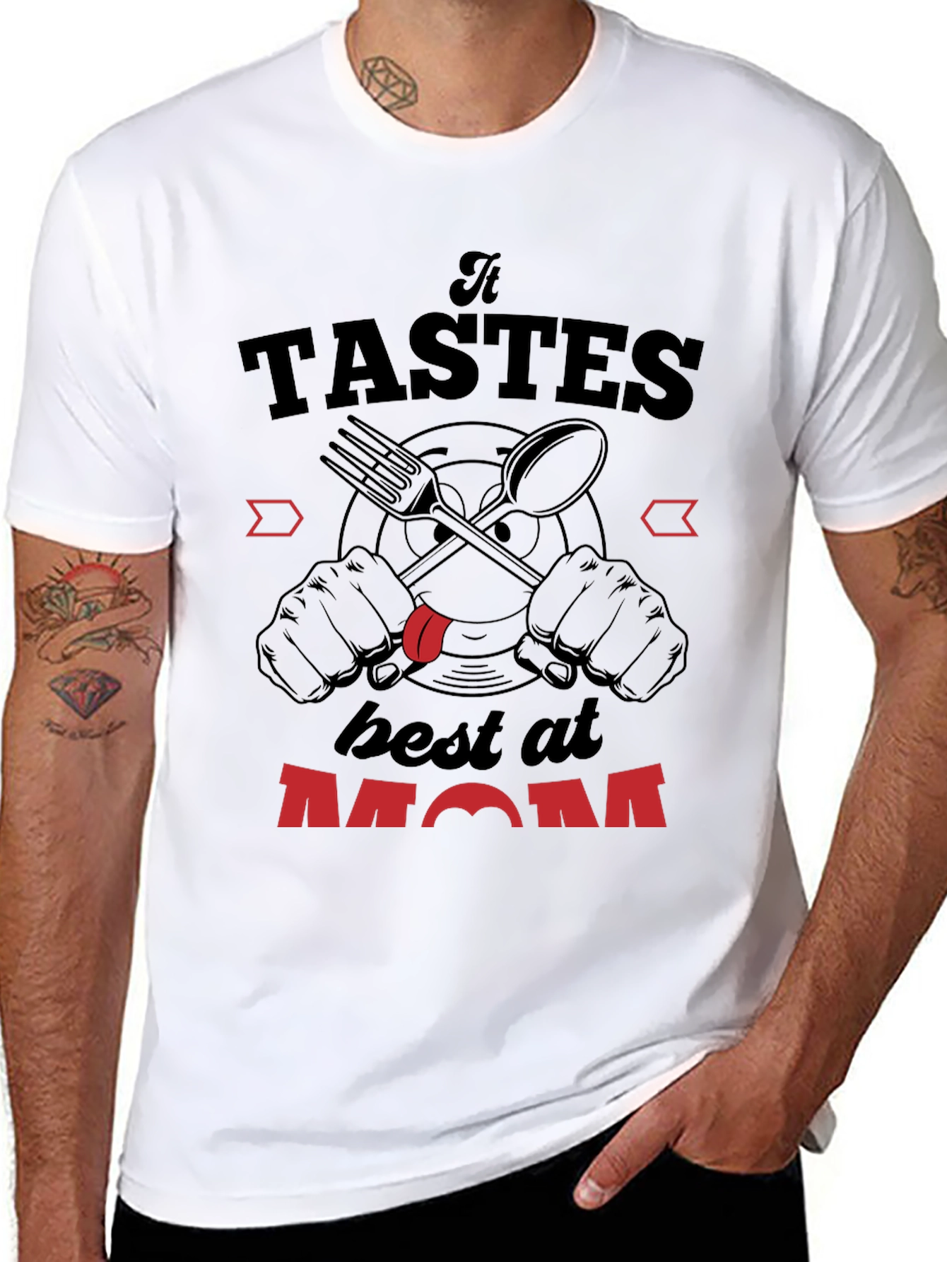 Taste Best at Mom Black Graphic Tee