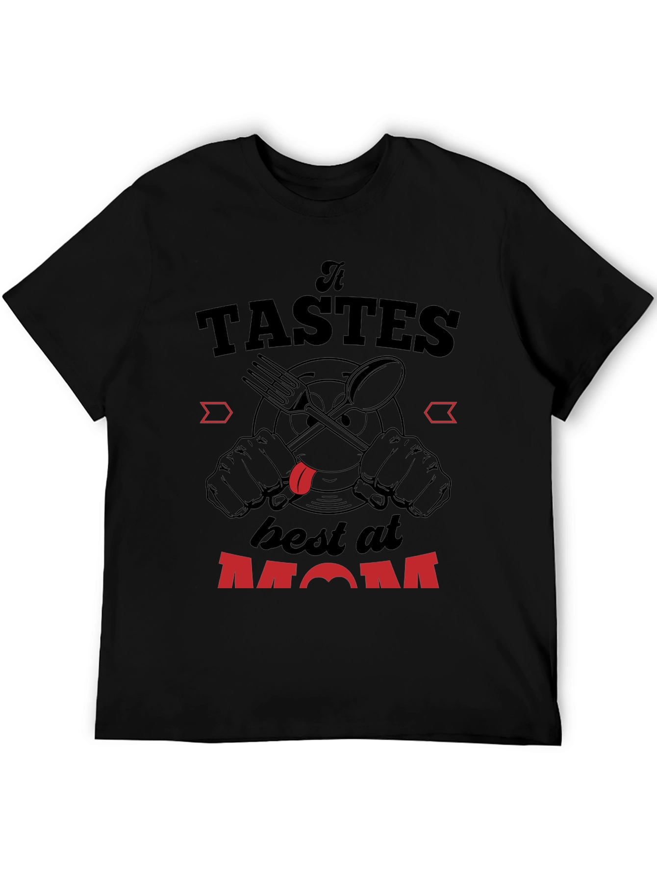 Taste Best at Mom Black Graphic Tee