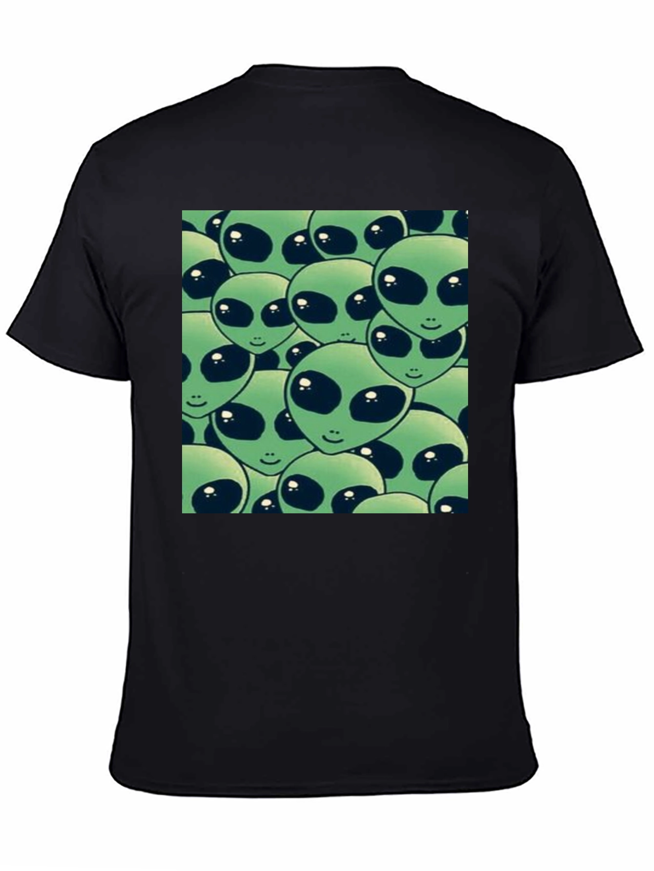 Alien Heads Graphic Black T-Shirt