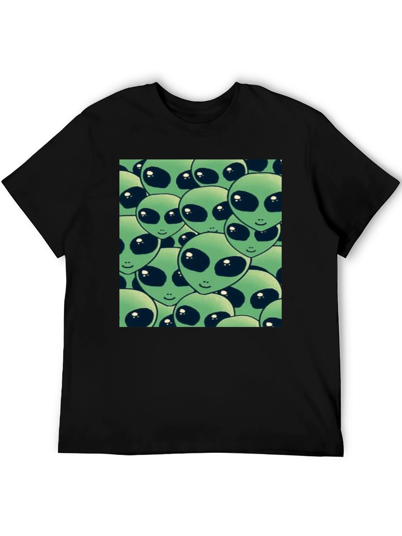 Alien Heads Graphic Black T-Shirt