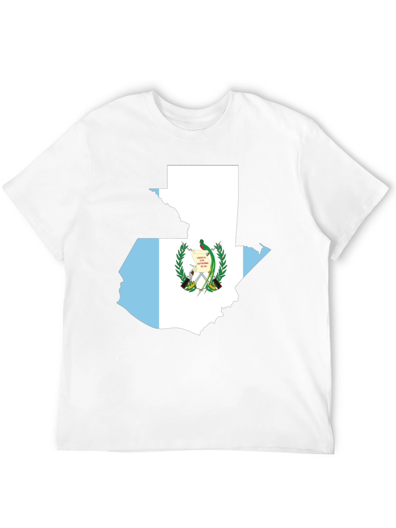 Guatemala Flag Map T-Shirt - Black