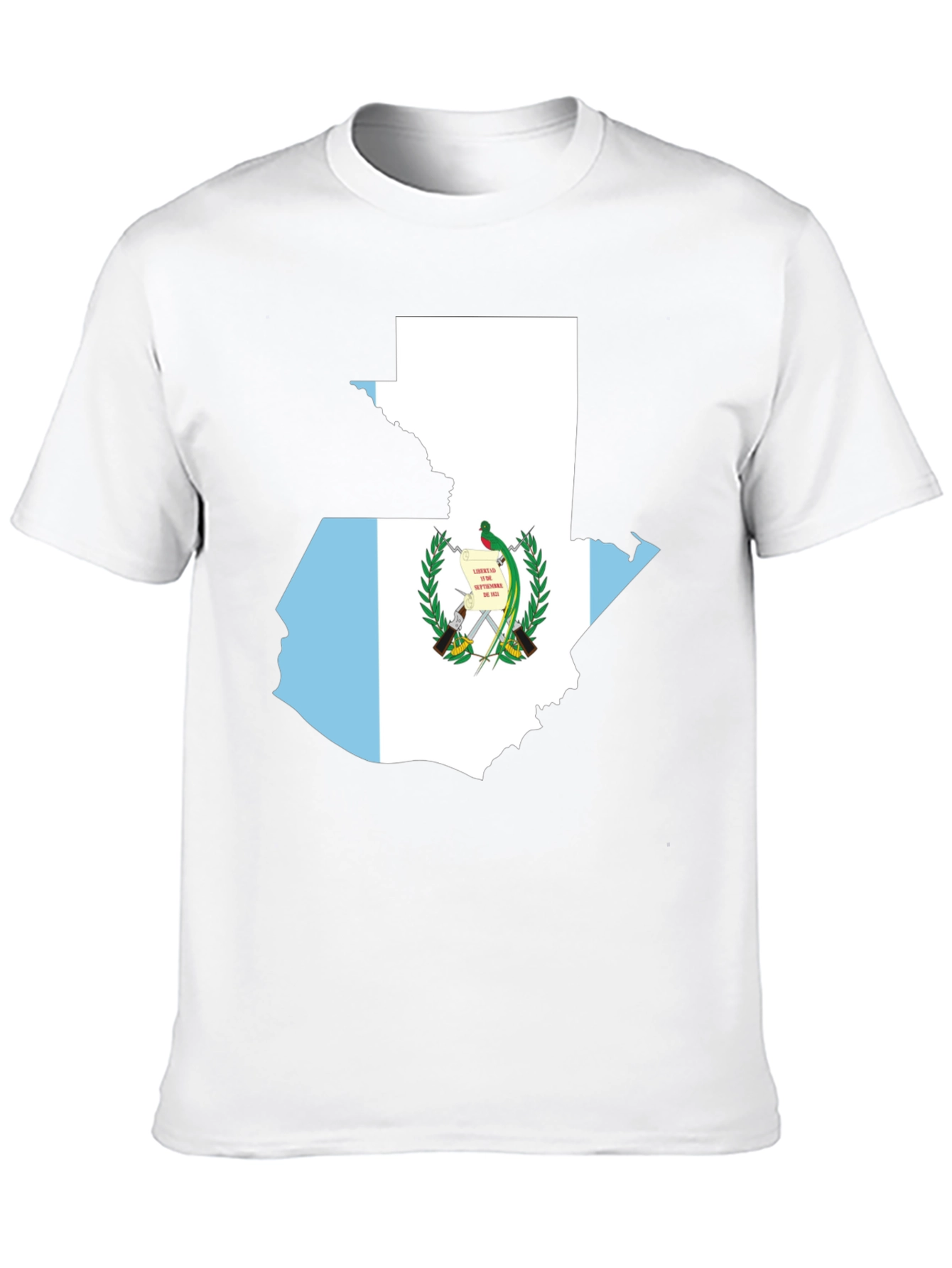Guatemala Flag Map T-Shirt - Black