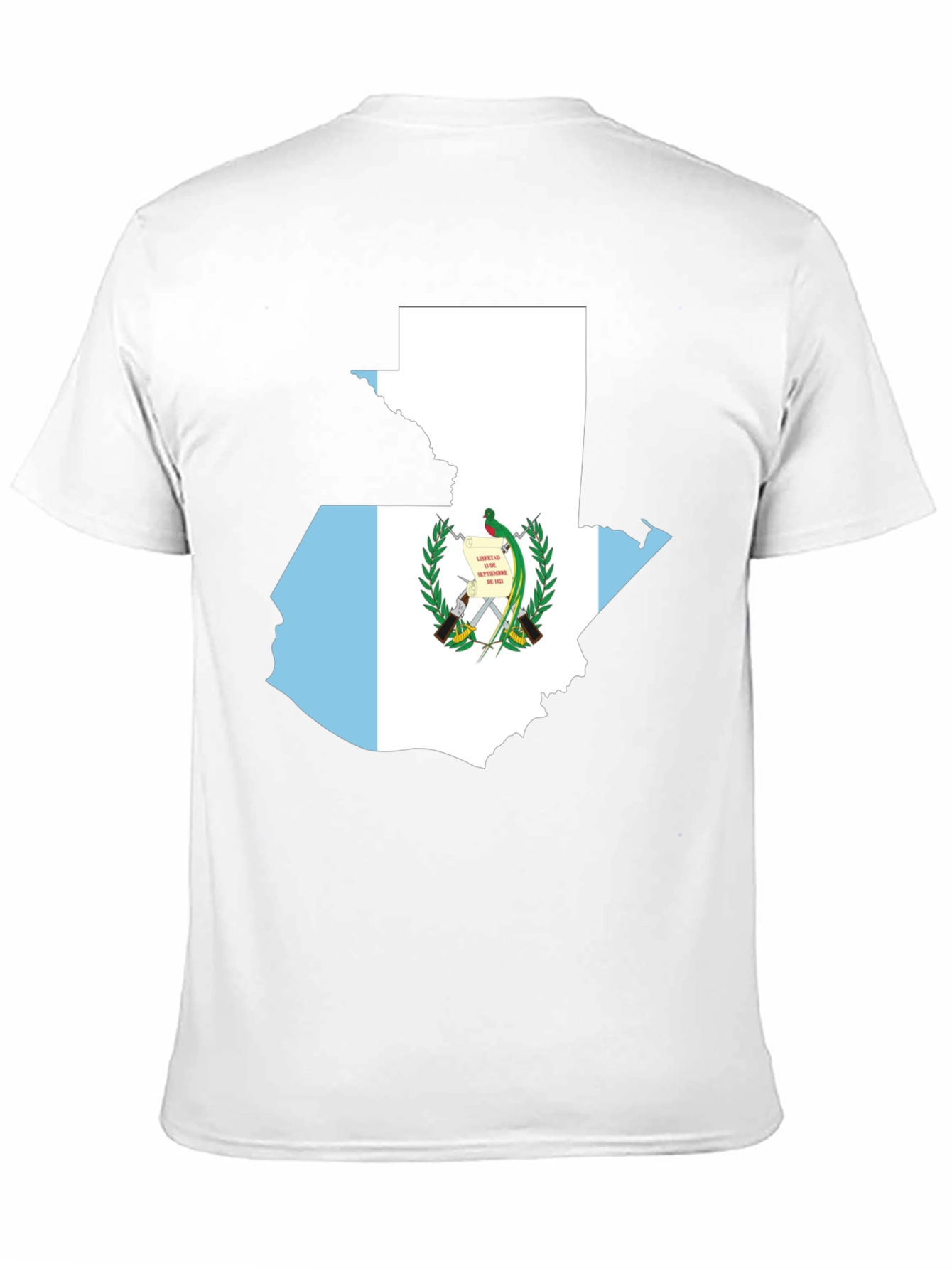 Guatemala Flag Map T-Shirt - Black