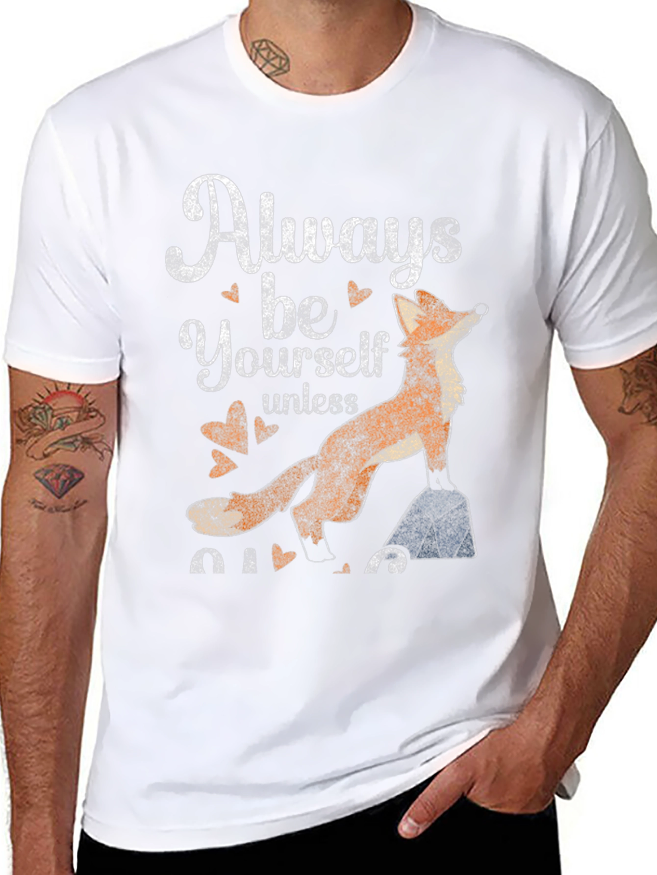 Always Be Yourself Fox Graphic Tee - Black
