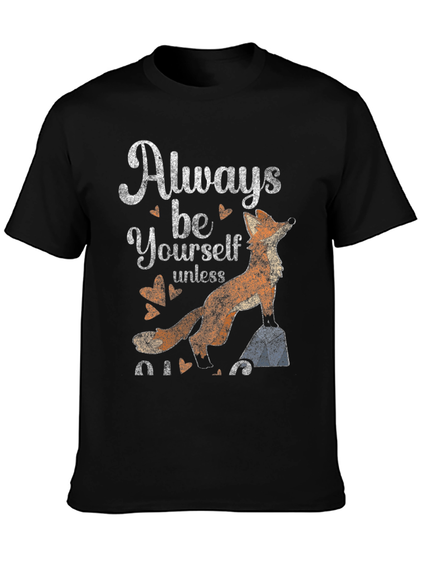 Always Be Yourself Fox Graphic Tee - Black