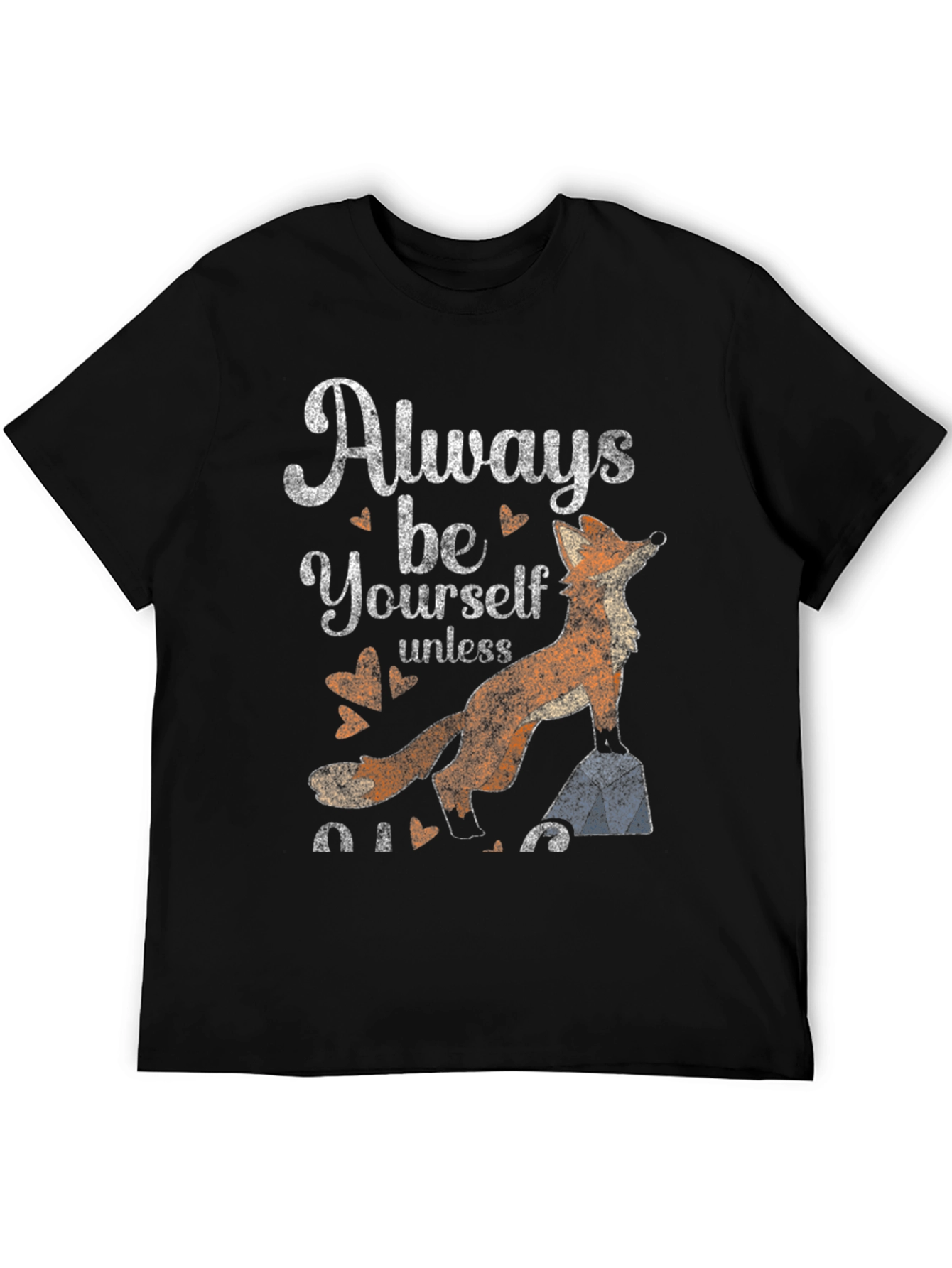 Always Be Yourself Fox Graphic Tee - Black