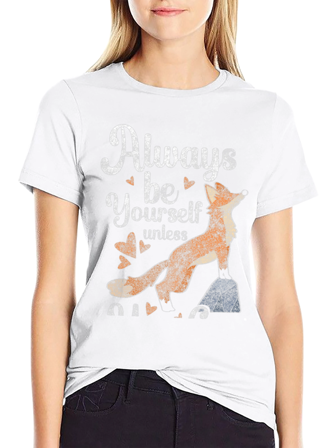 Always Be Yourself Fox Graphic Tee - Black