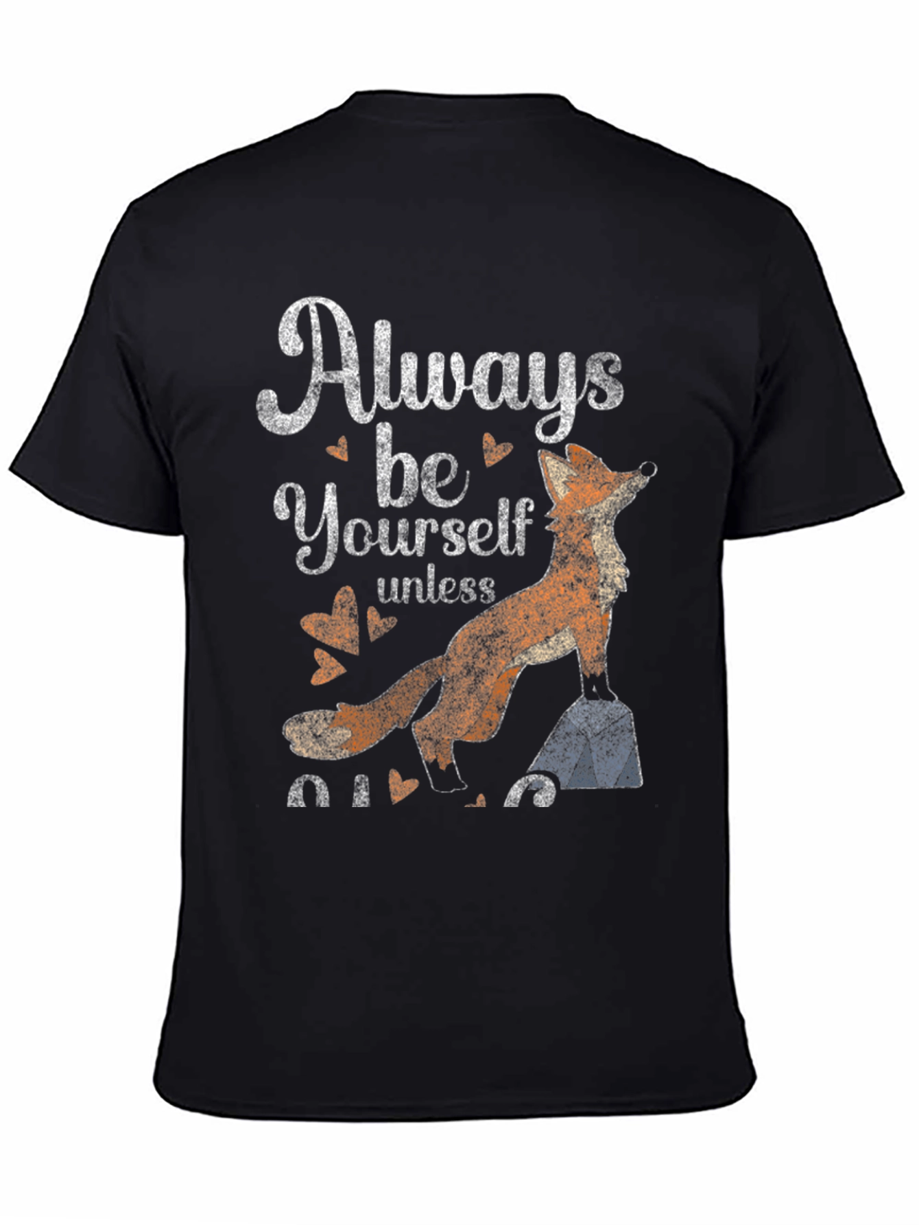 Always Be Yourself Fox Graphic Tee - Black