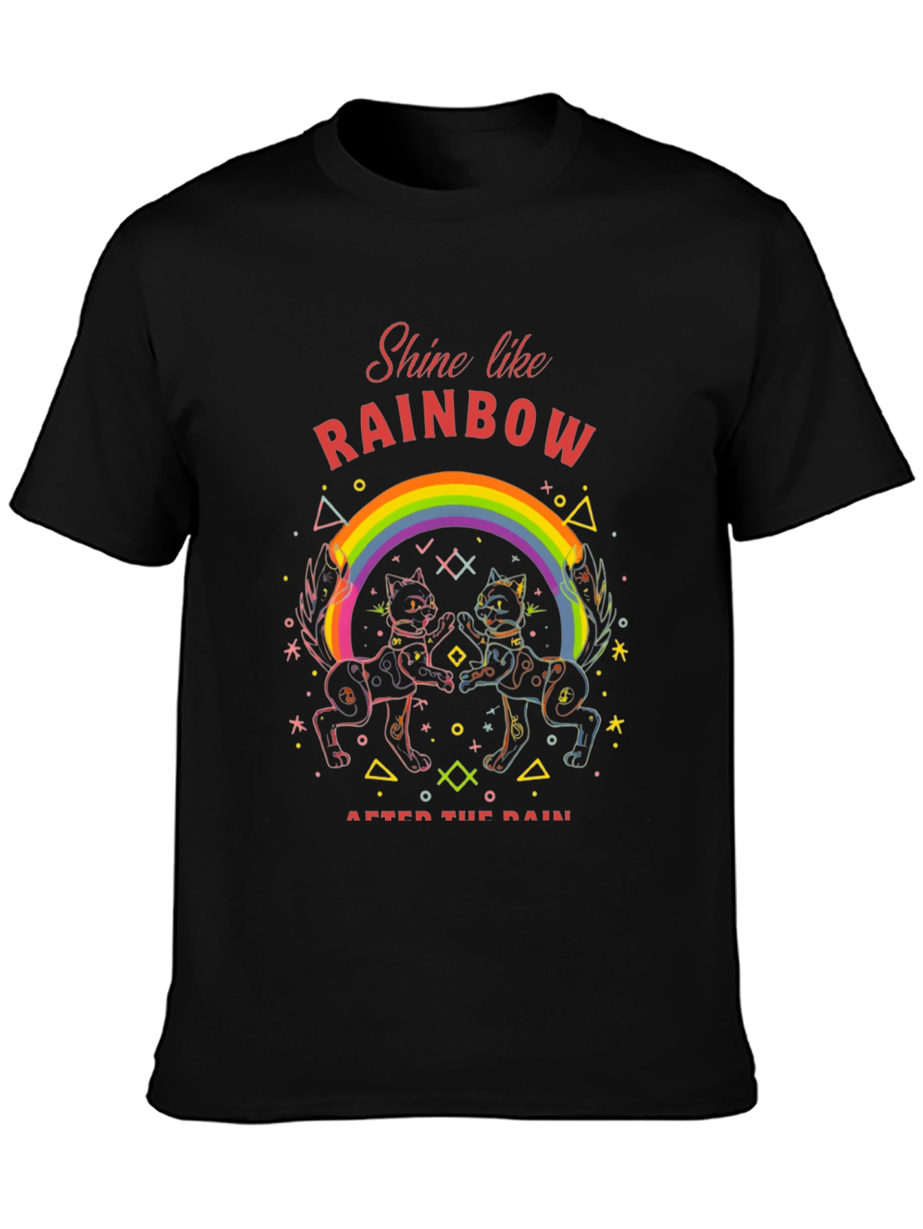 Rainbow Cat T-Shirt - Shine After the Rain