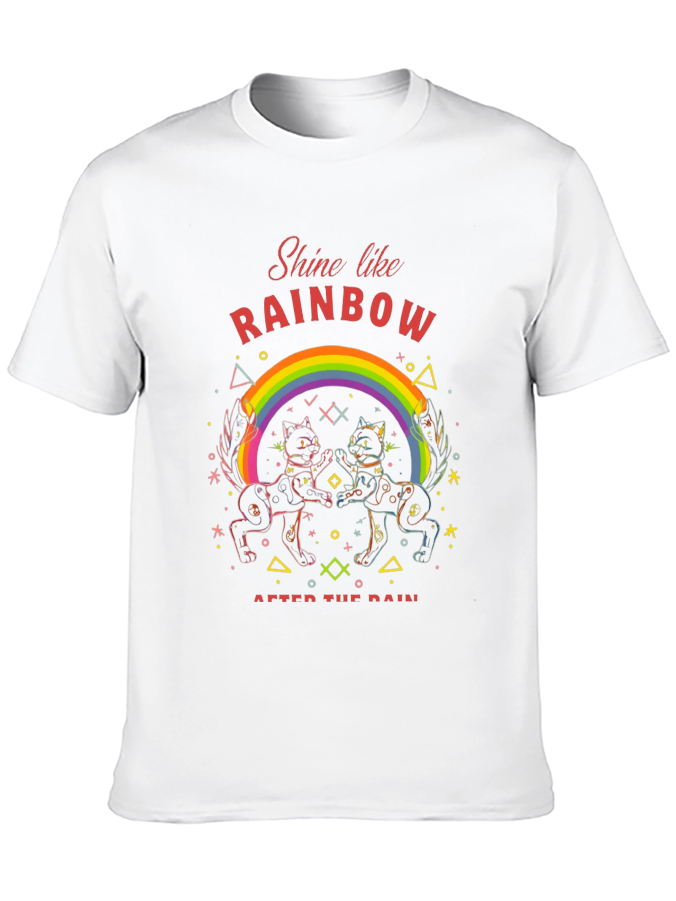 Rainbow Cat T-Shirt - Shine After the Rain