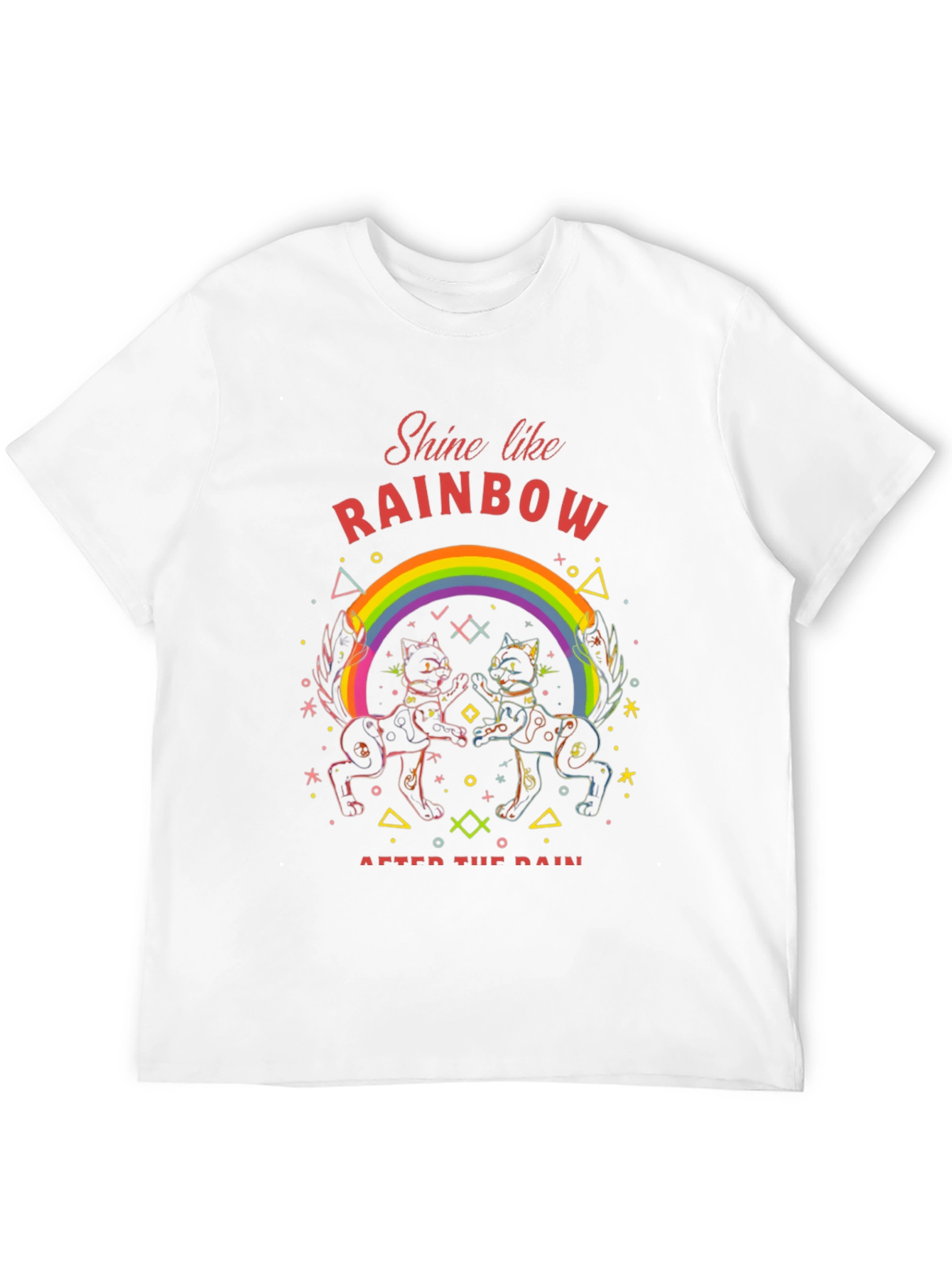 Rainbow Cat T-Shirt - Shine After the Rain