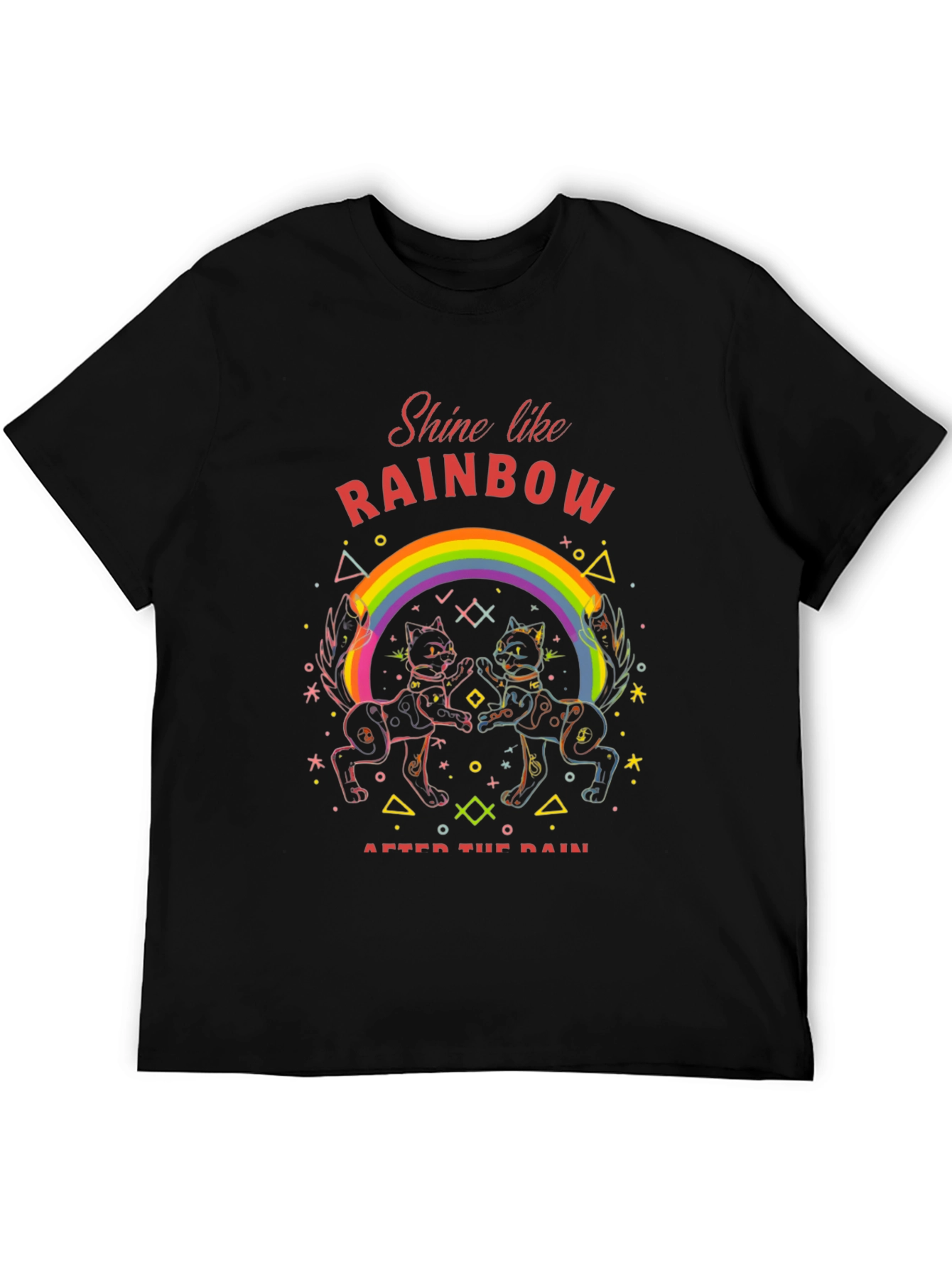 Rainbow Cat T-Shirt - Shine After the Rain
