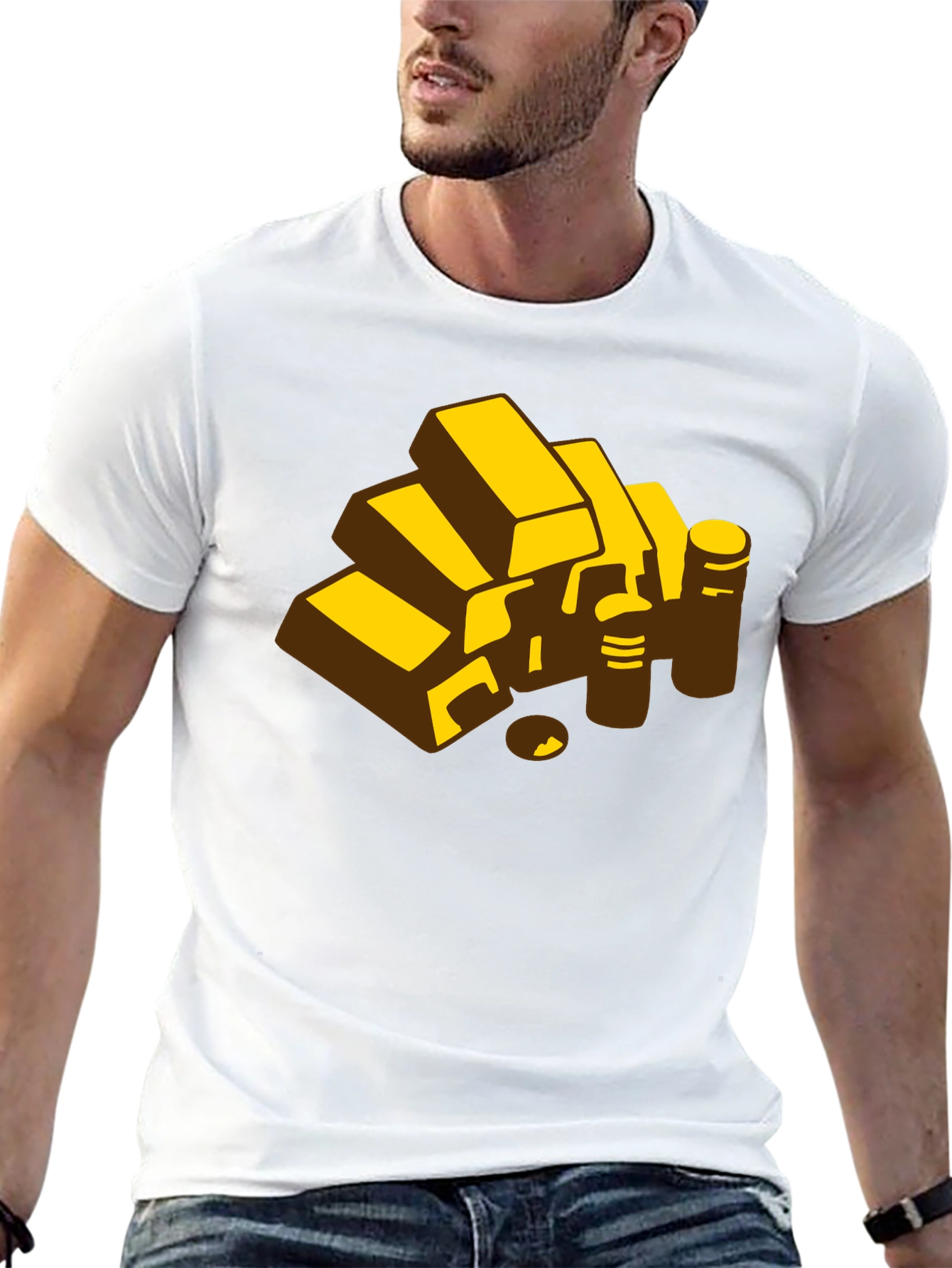 Gold Bars Graphic Tee - Mens Black T-Shirt
