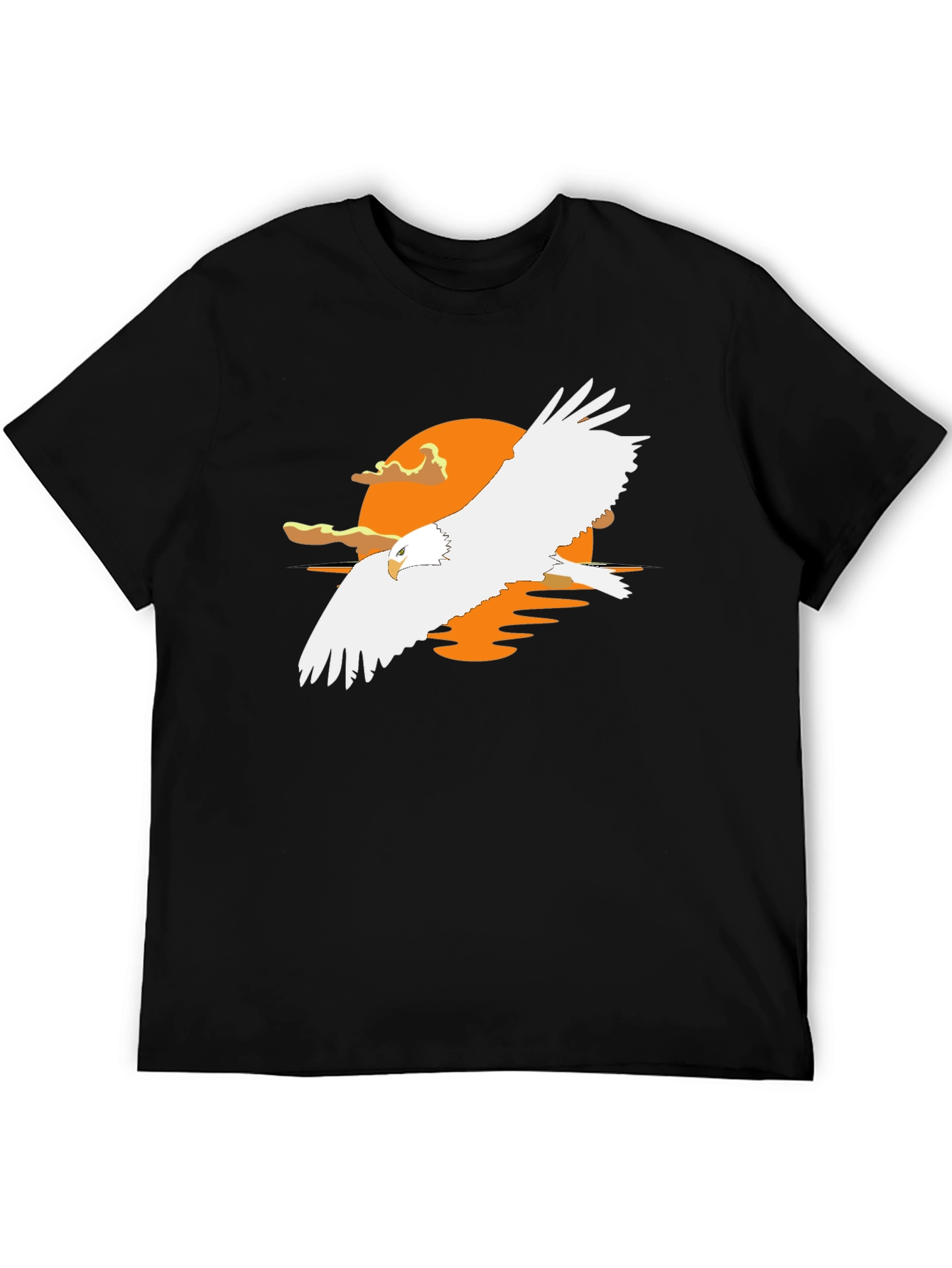 Eagle Sunset Graphic Tee - Stylish Black T-Shirt