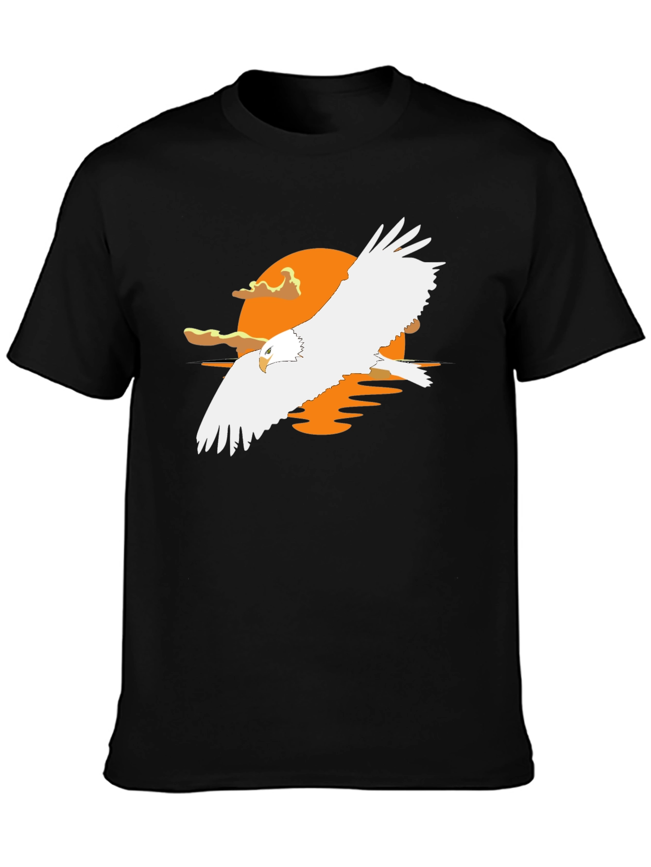 Eagle Sunset Graphic Tee - Stylish Black T-Shirt