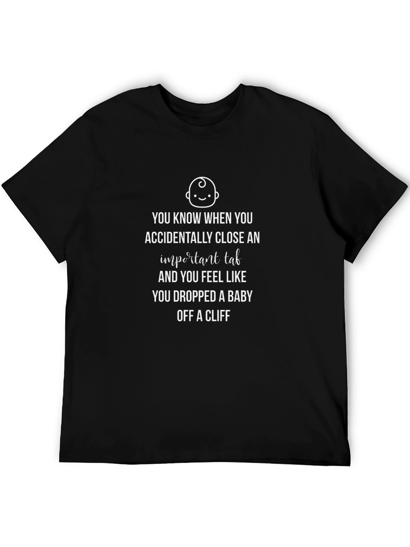Accidentally Close Tab Baby Cliff Graphic T-Shirt