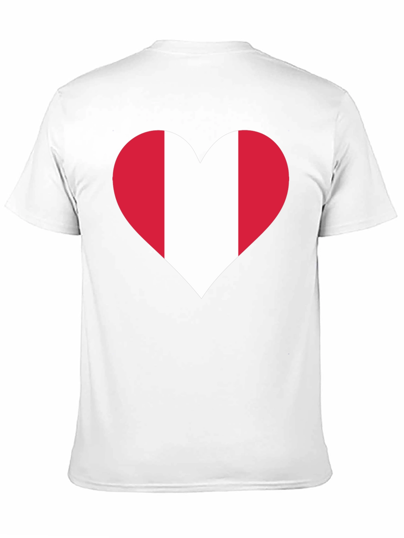 Peru Flag Heart Graphic Tee - Black