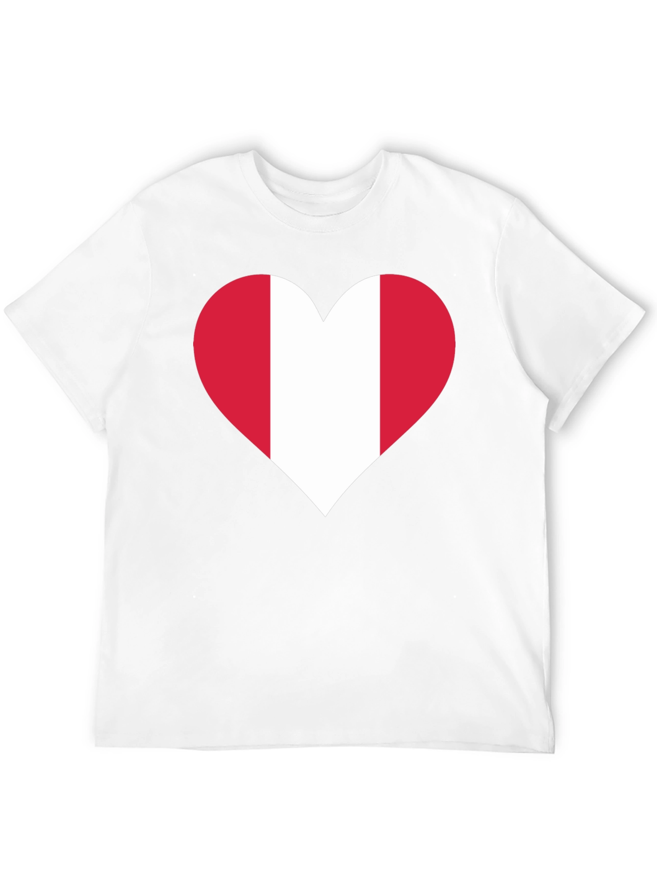 Peru Flag Heart Graphic Tee - Black
