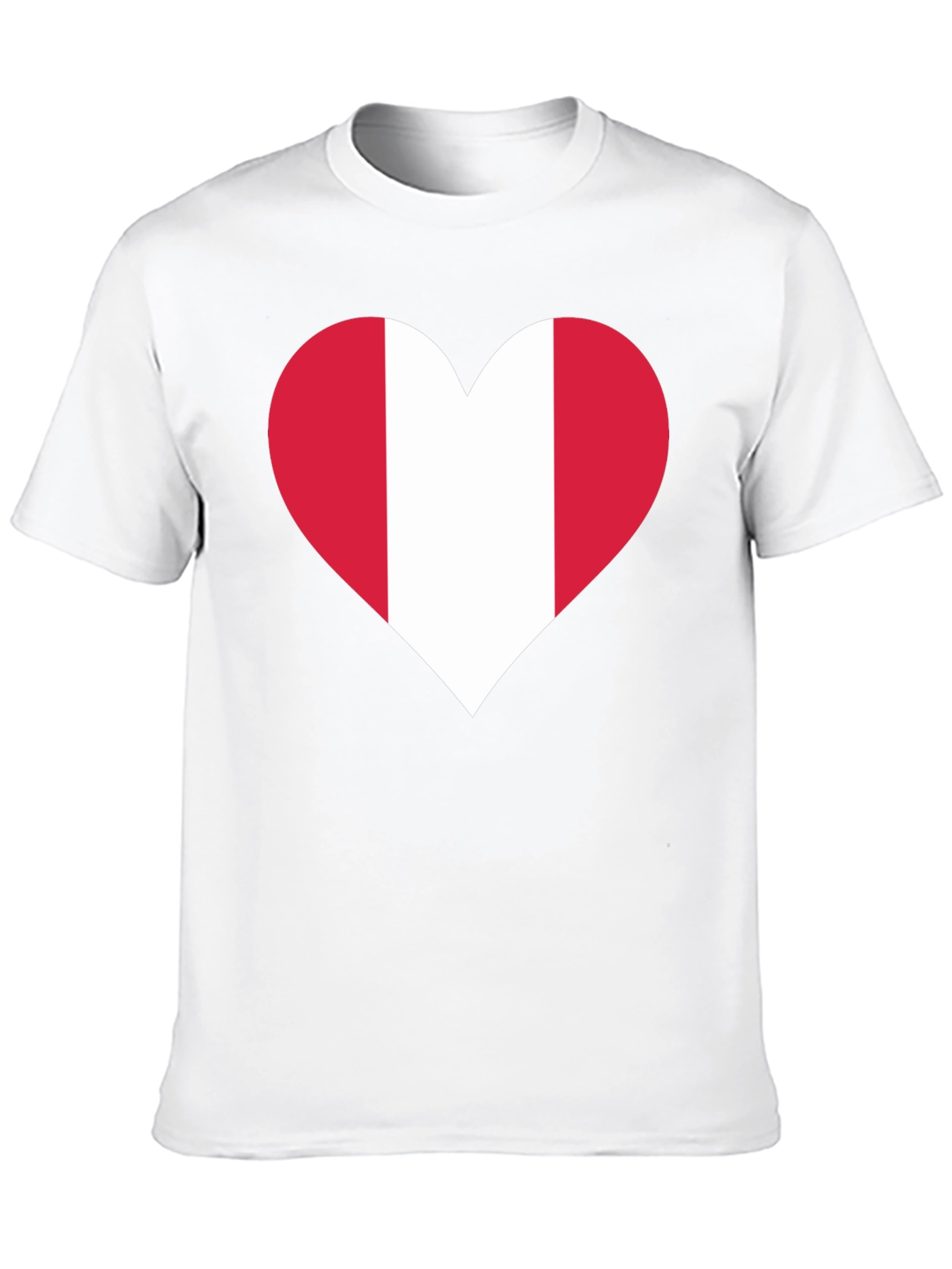 Peru Flag Heart Graphic Tee - Black