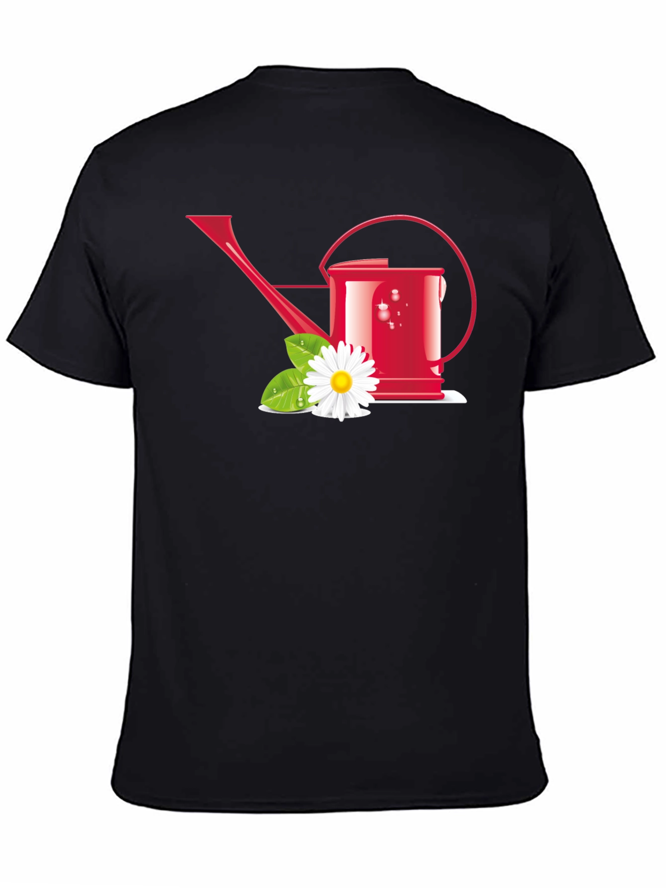 Gardening Lover T-Shirt: Red Watering Can & Daisy Design