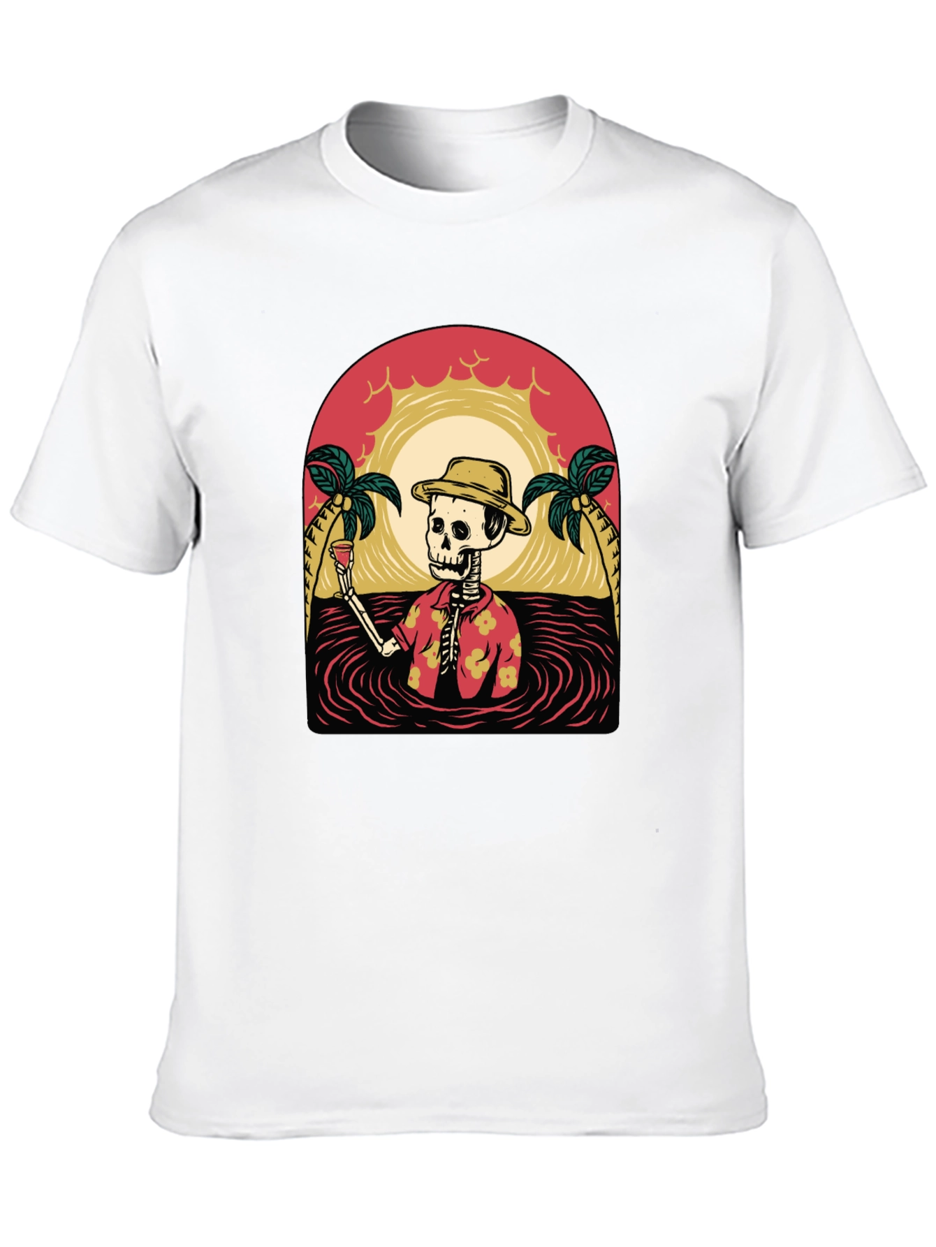 Tropical Skeleton Graphic T-Shirt