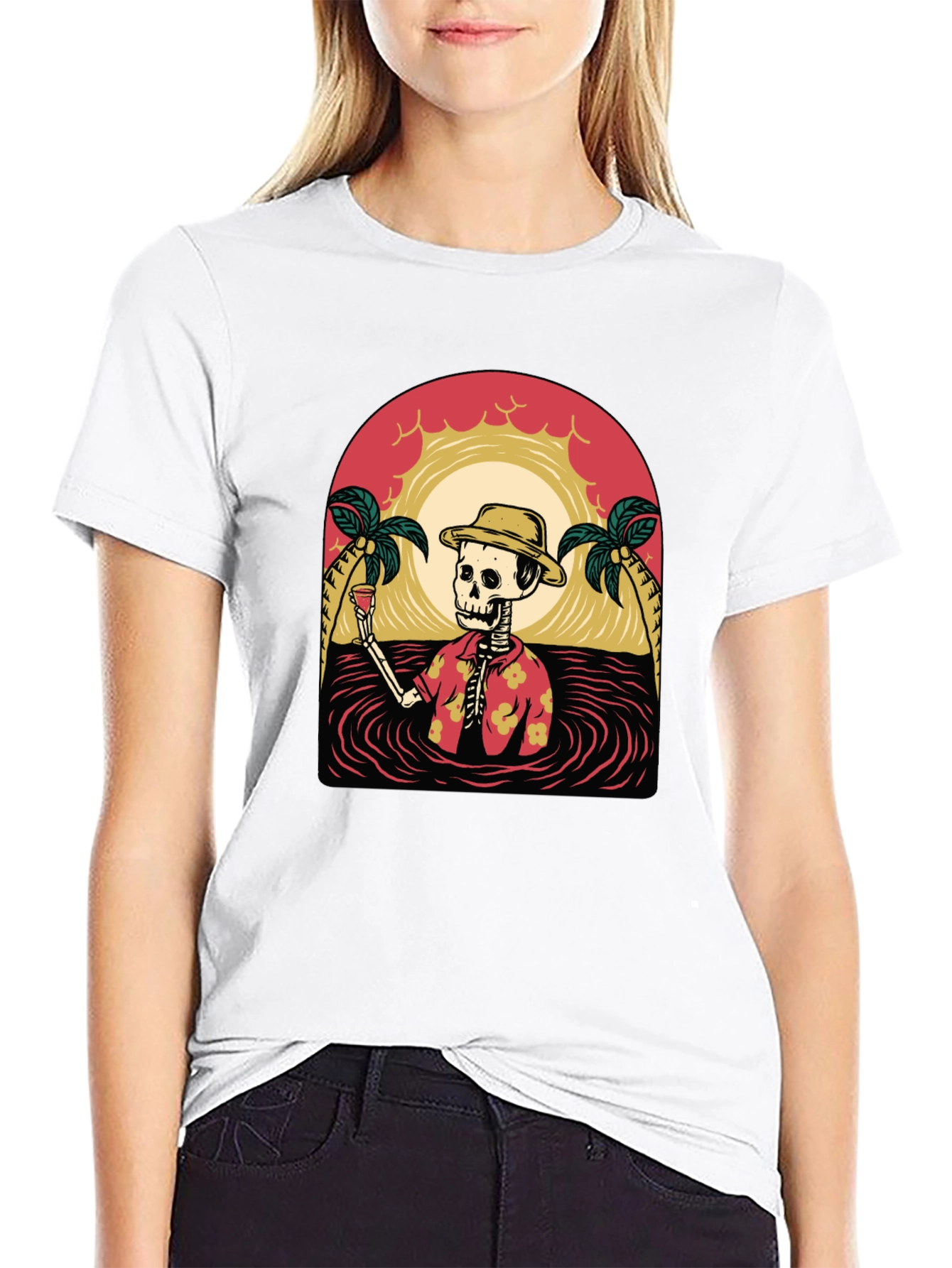 Tropical Skeleton Graphic T-Shirt