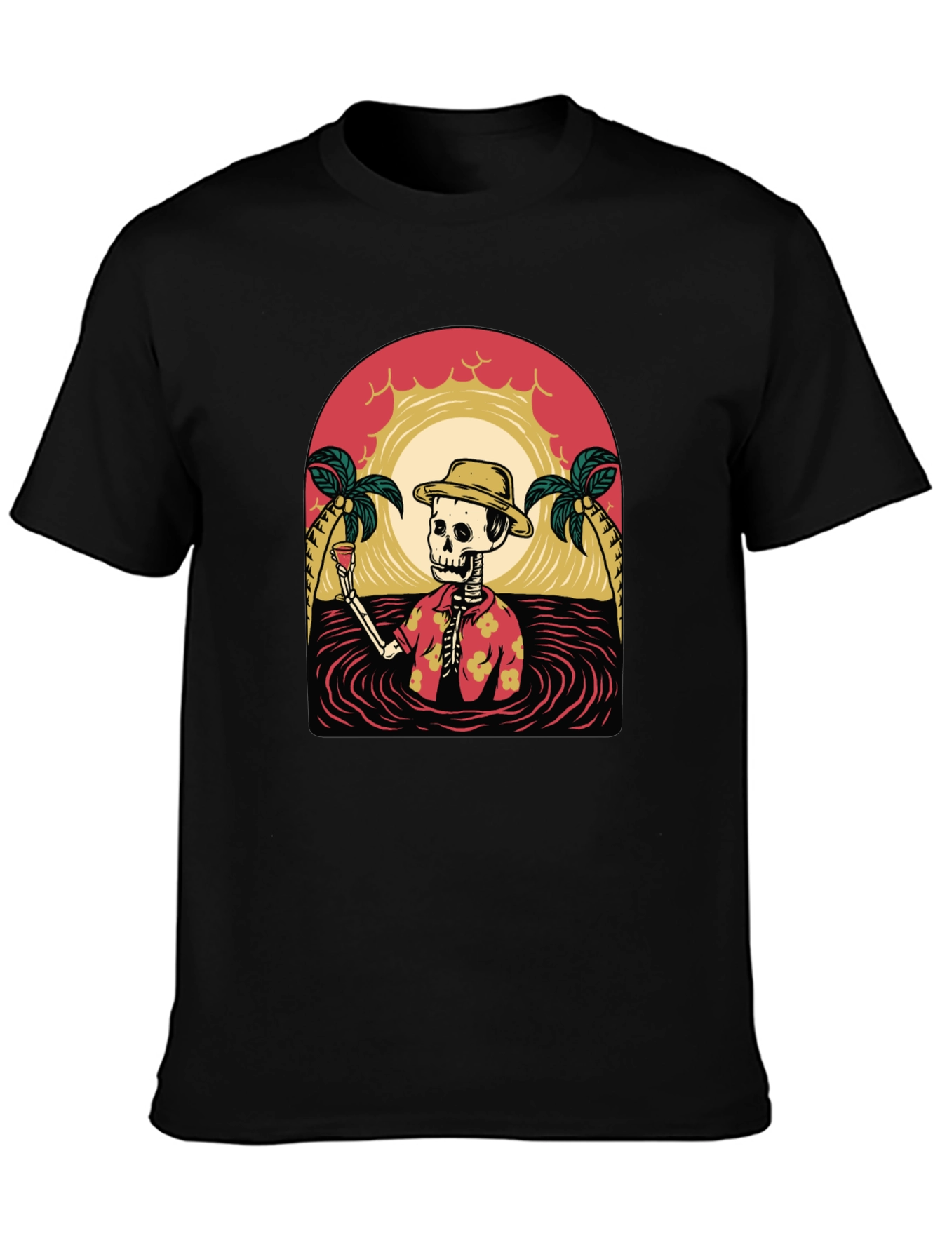 Tropical Skeleton Graphic T-Shirt