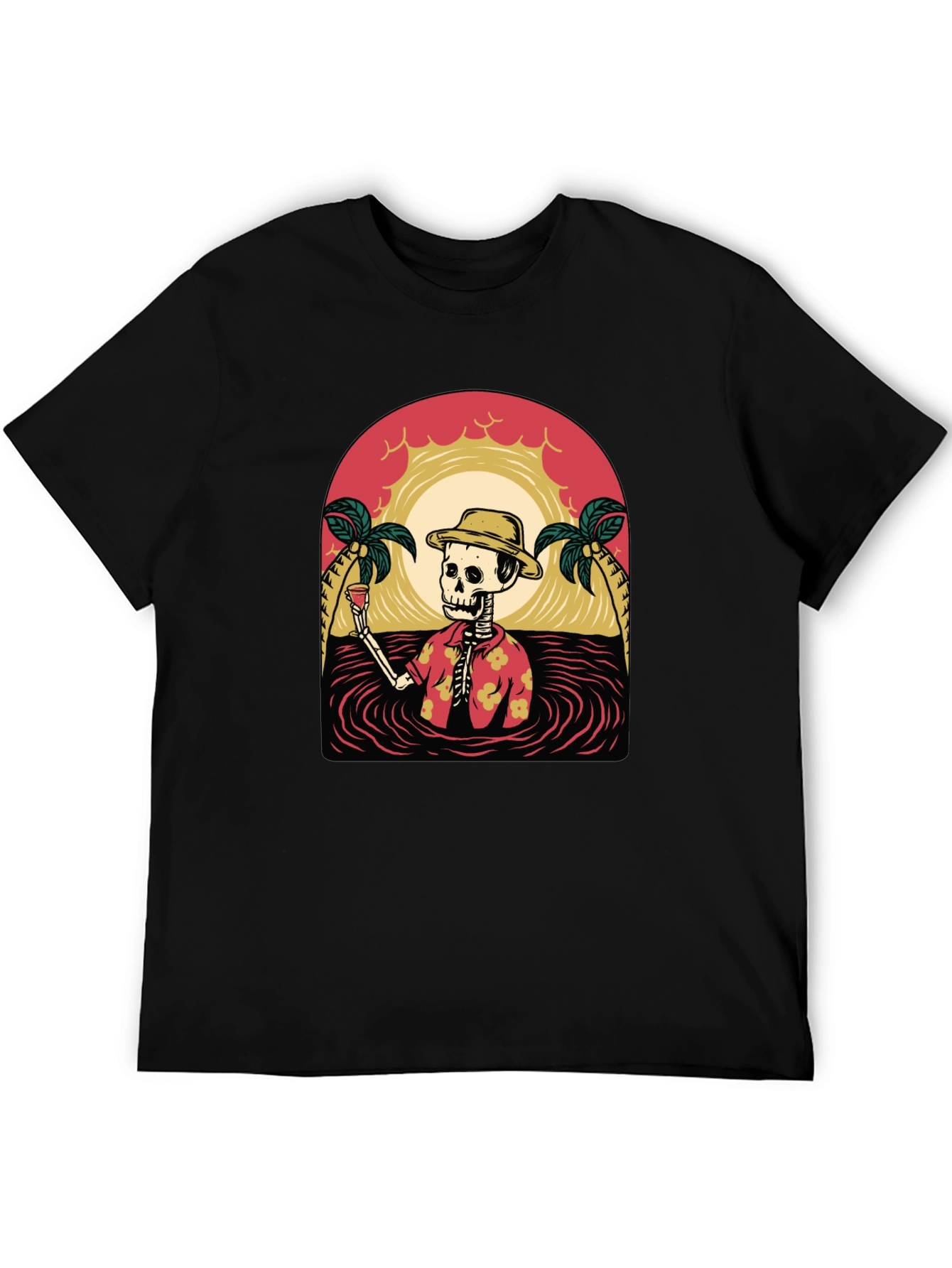 Tropical Skeleton Graphic T-Shirt
