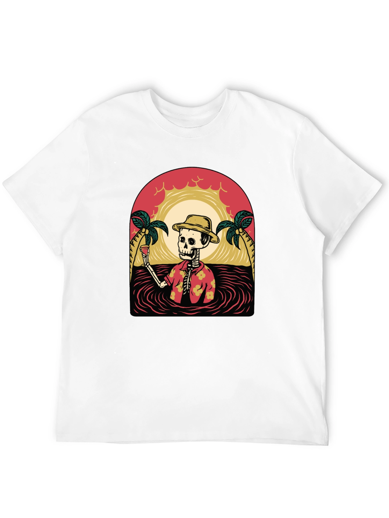 Tropical Skeleton Graphic T-Shirt
