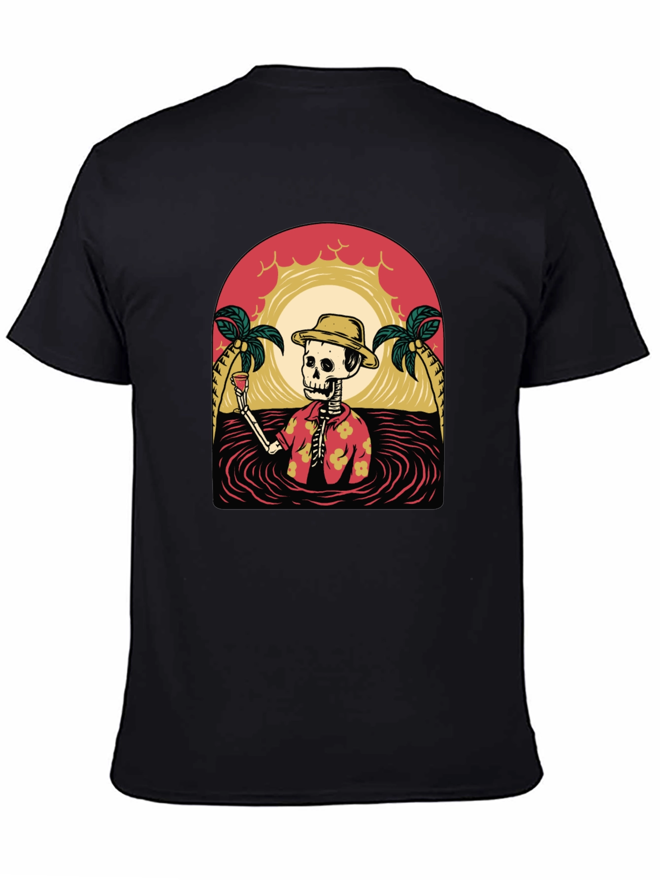 Tropical Skeleton Graphic T-Shirt