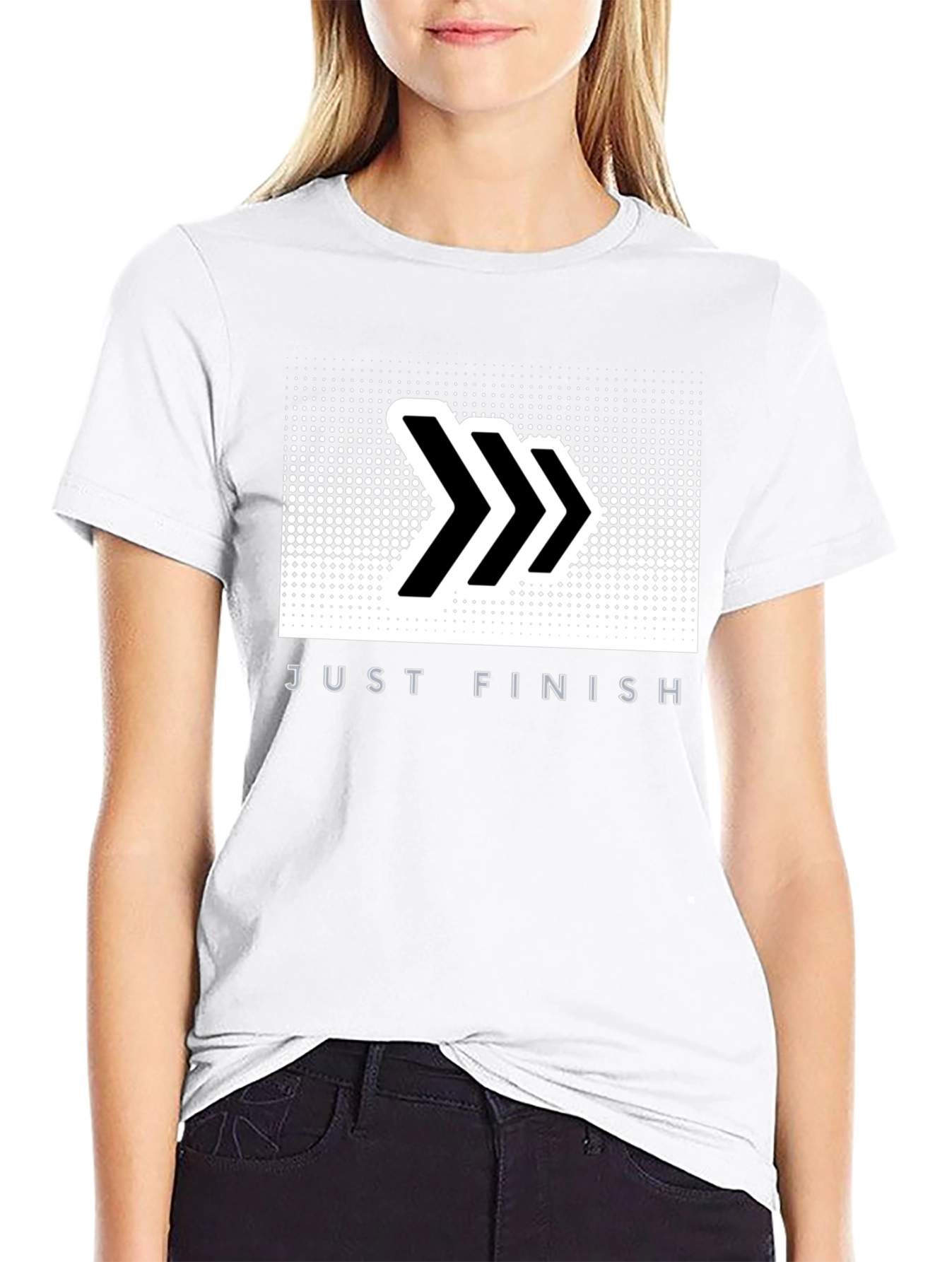 Just Finish Black Graphic Tee