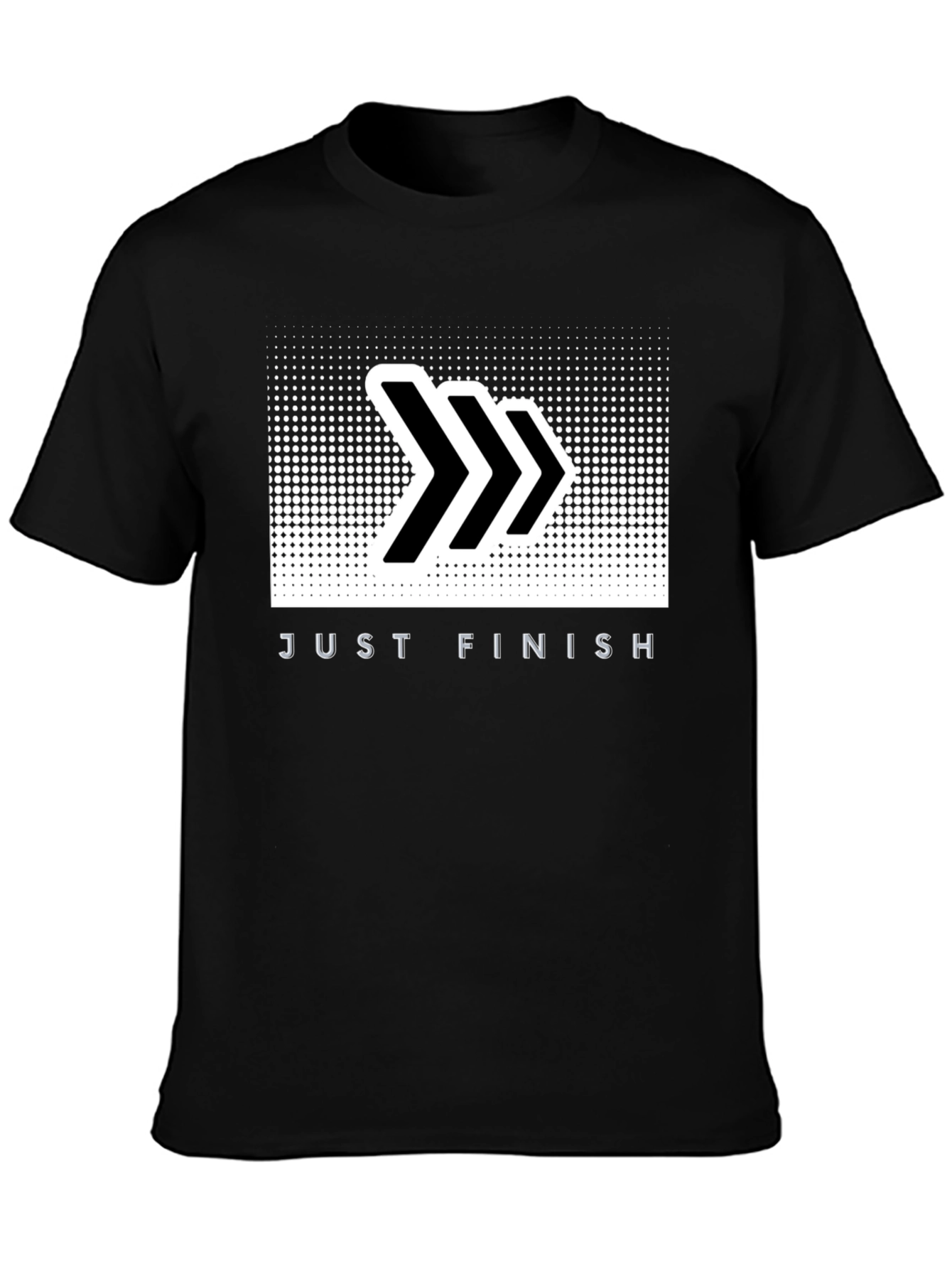 Just Finish Black Graphic Tee