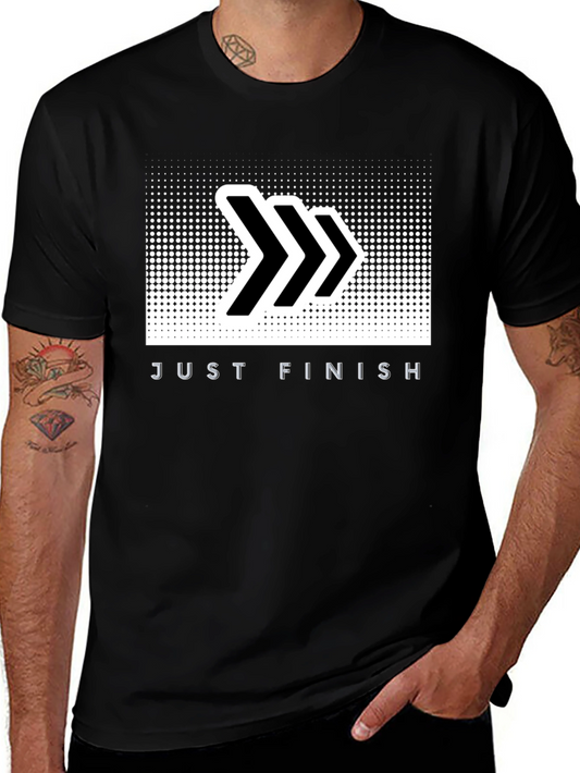 Just Finish Black Graphic Tee