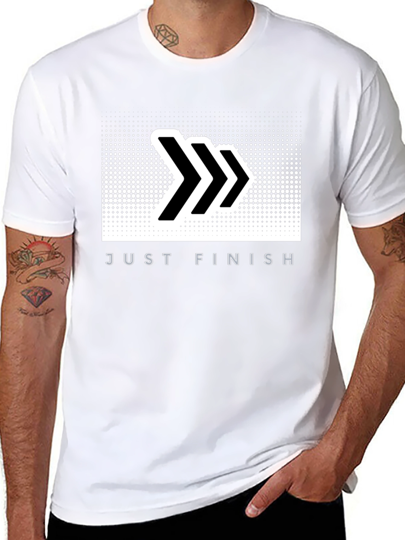 Just Finish Black Graphic Tee