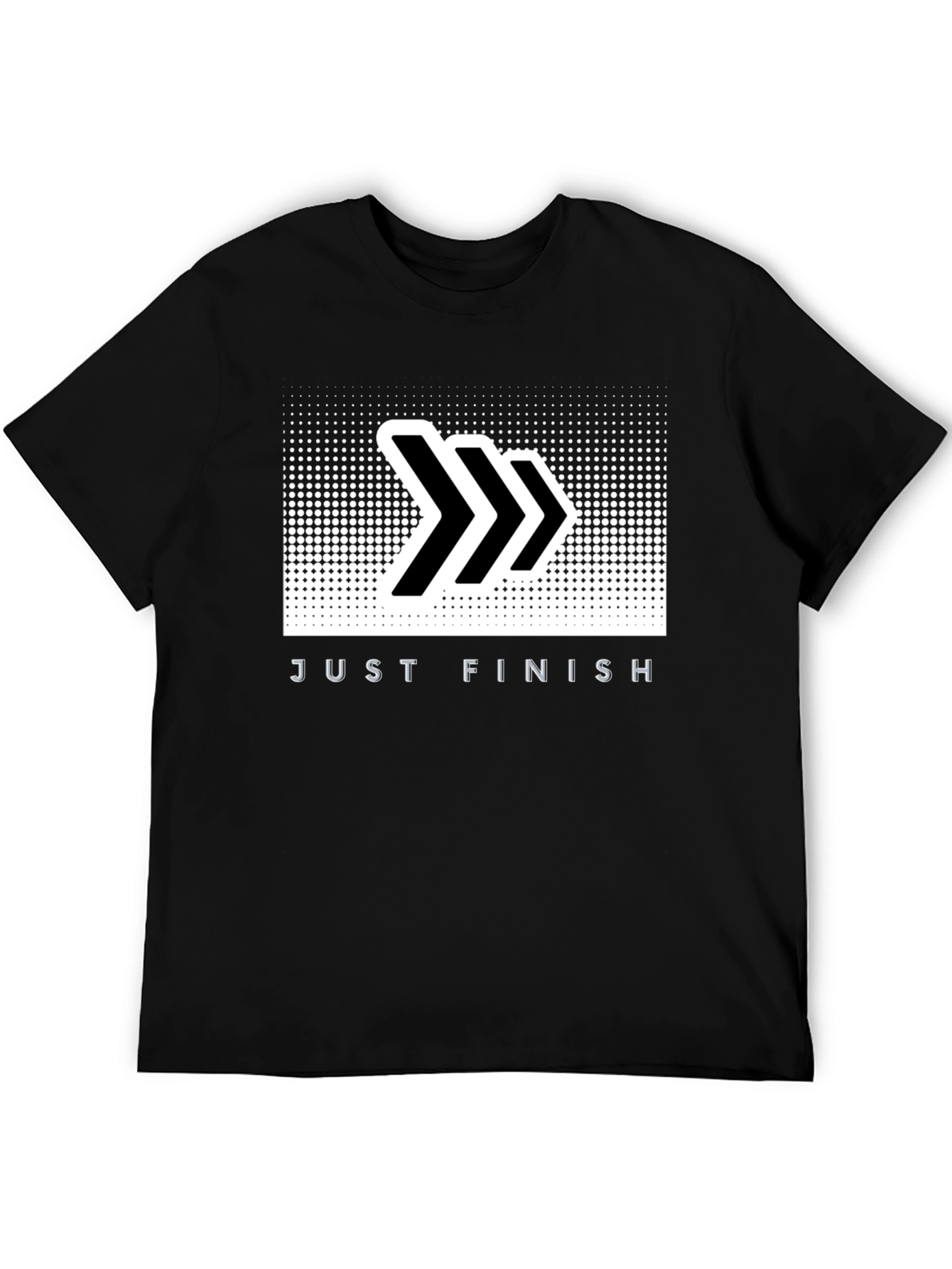 Just Finish Black Graphic Tee