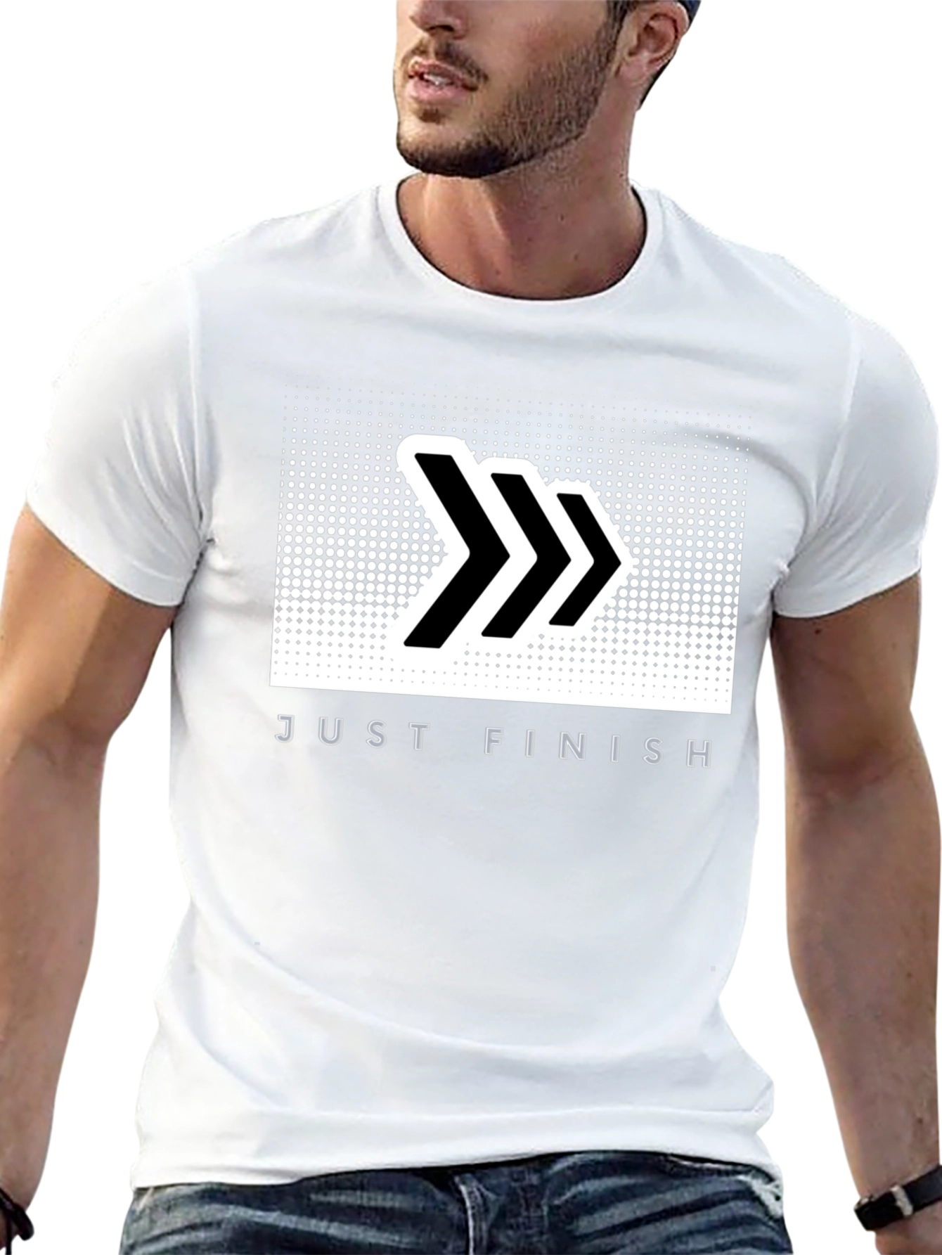 Just Finish Black Graphic Tee