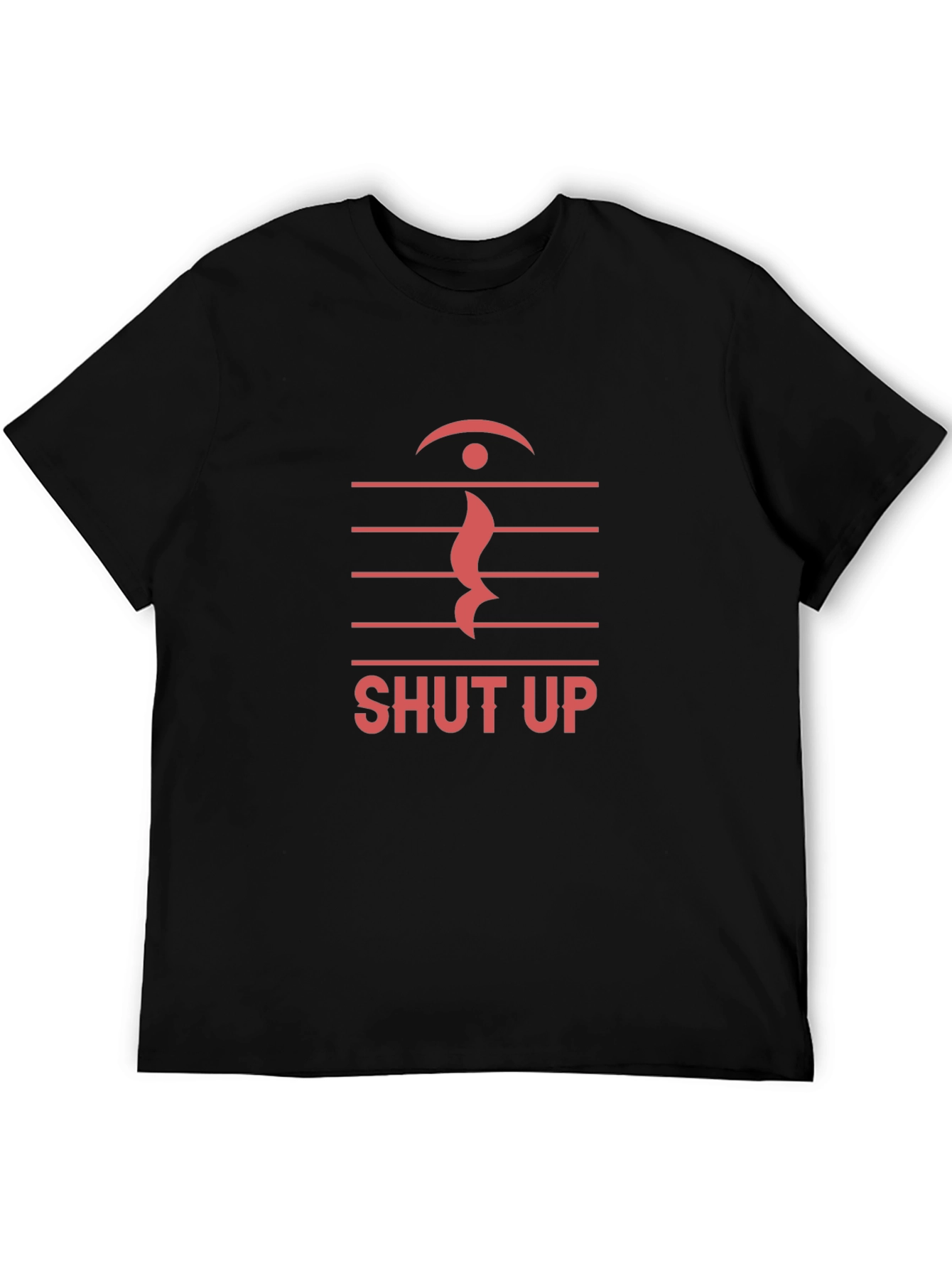 Shut Up Music Note Graphic T-Shirt