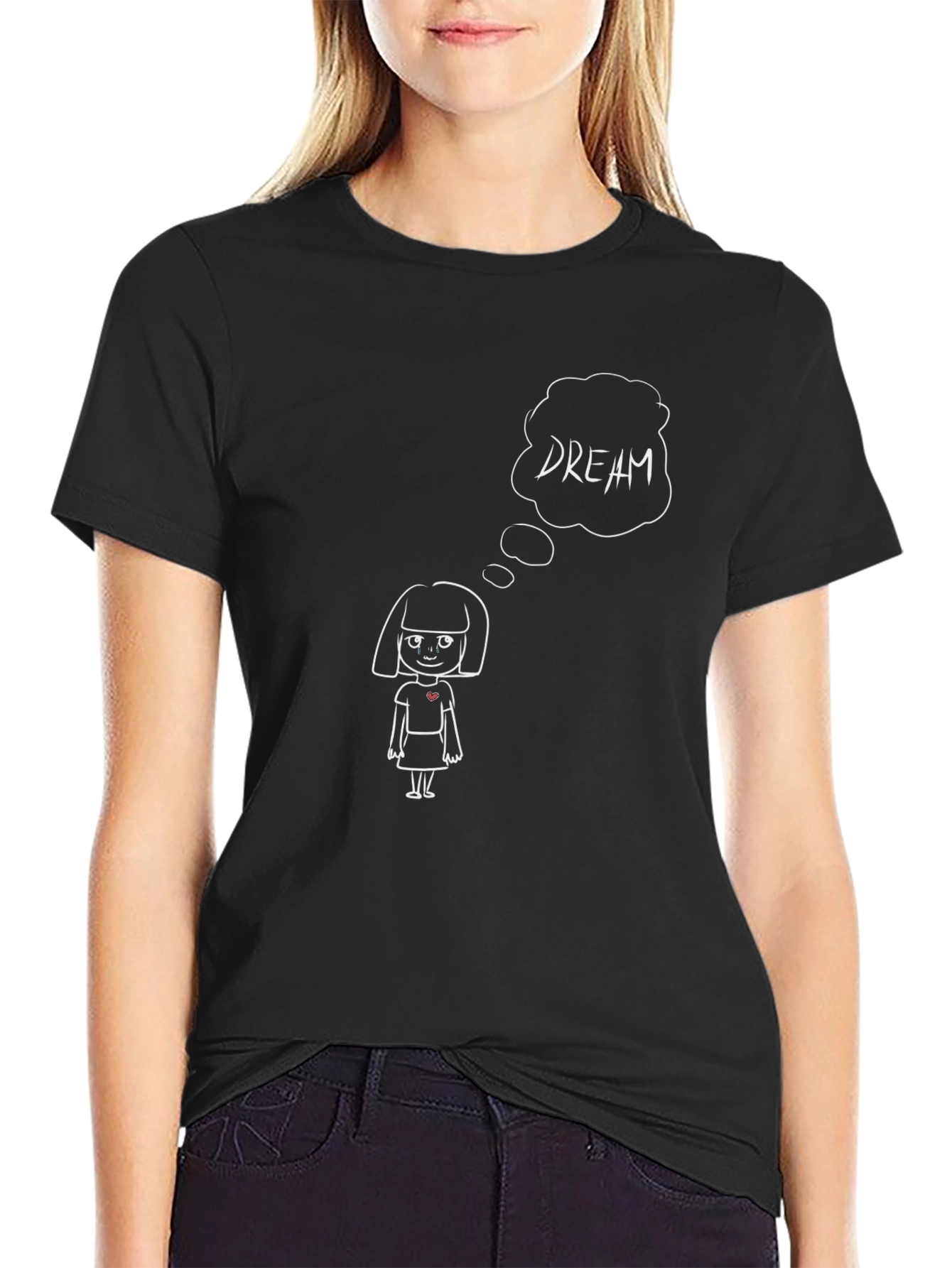 Dreamer Graphic Tee - Black Cotton Unisex