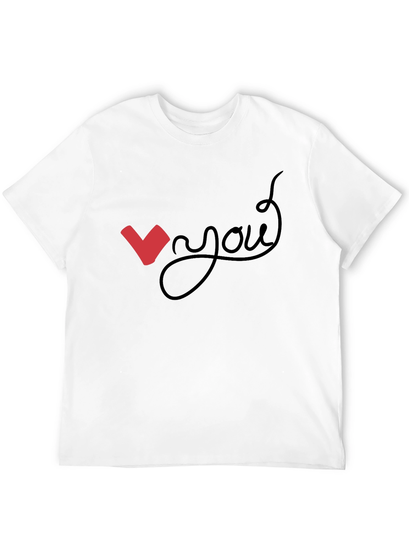 Love You Graphic Tee - Black Cotton Casual Shirt
