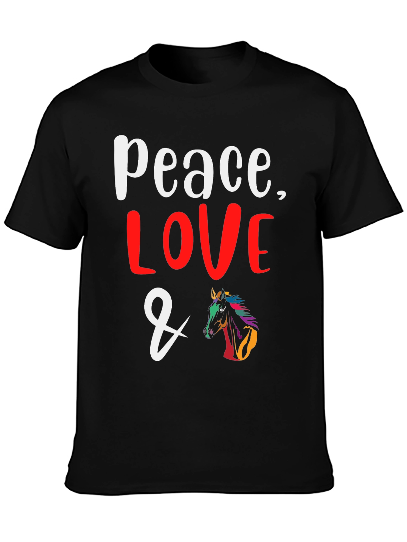 Peace Love & Horses Graphic T-Shirt