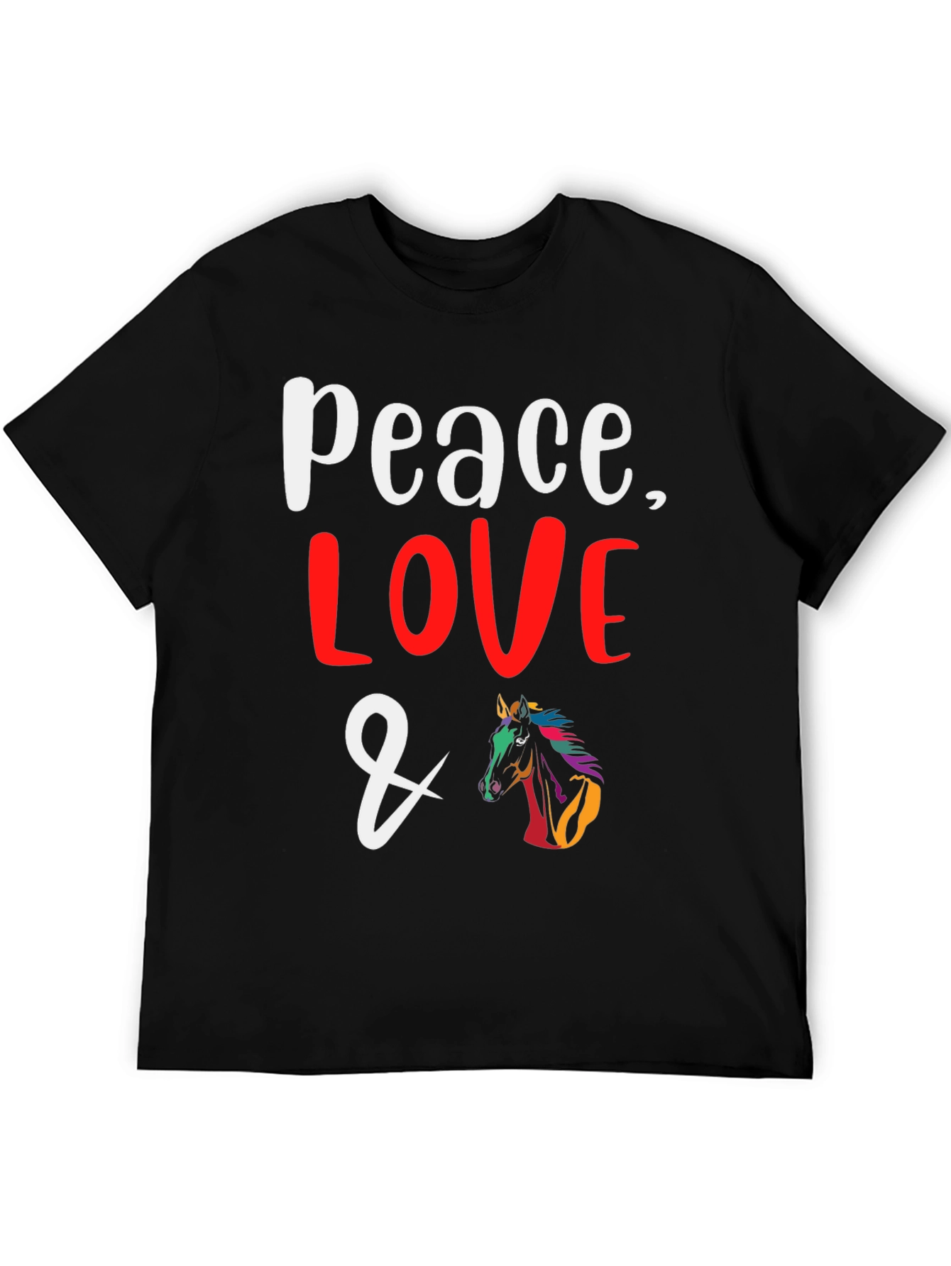 Peace Love & Horses Graphic T-Shirt