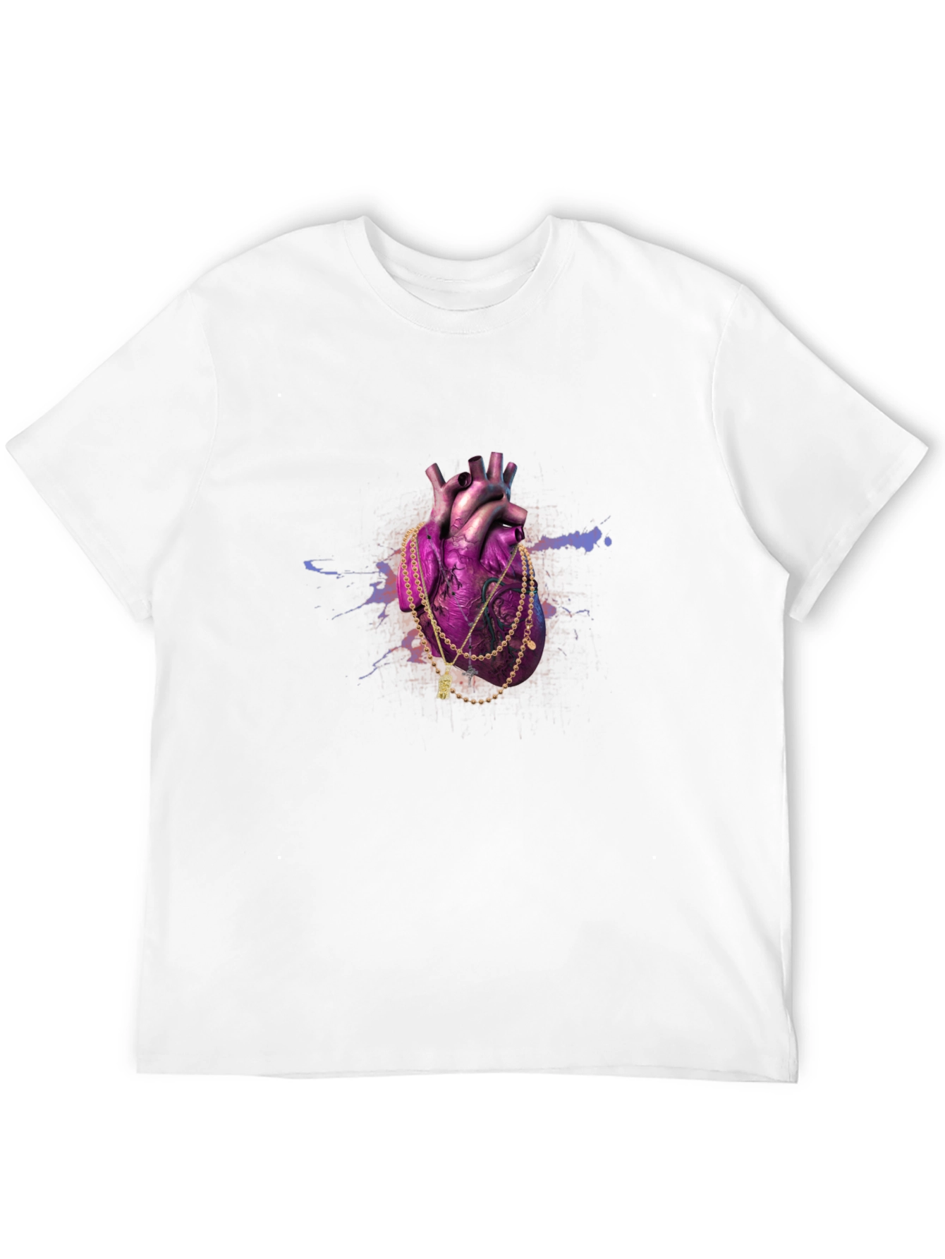 Heart & Gold Chain Black T-Shirt