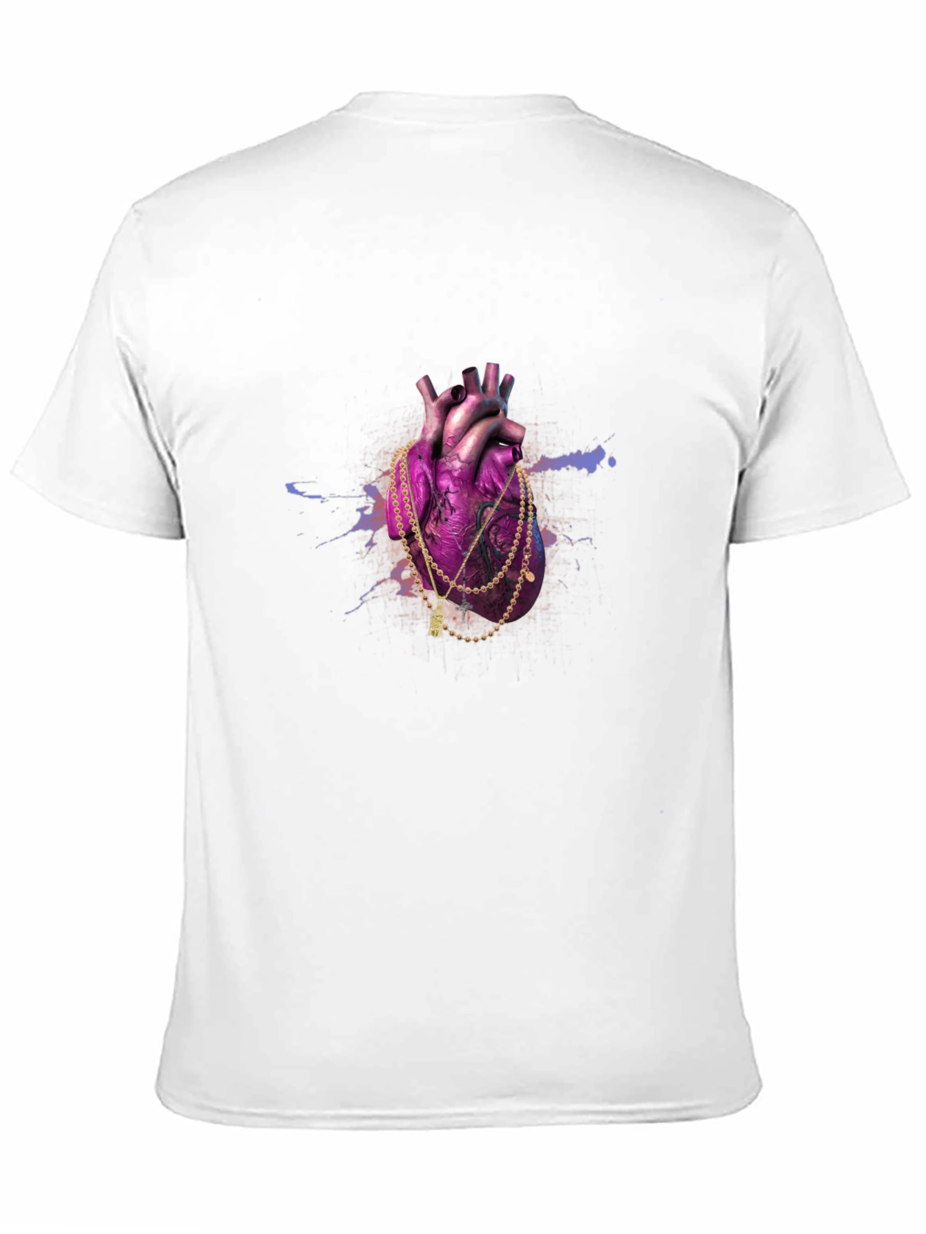 Heart & Gold Chain Black T-Shirt
