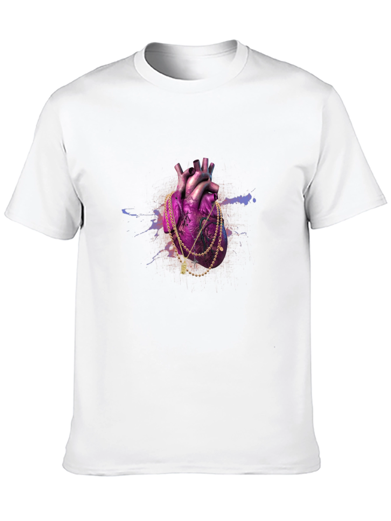 Heart & Gold Chain Black T-Shirt