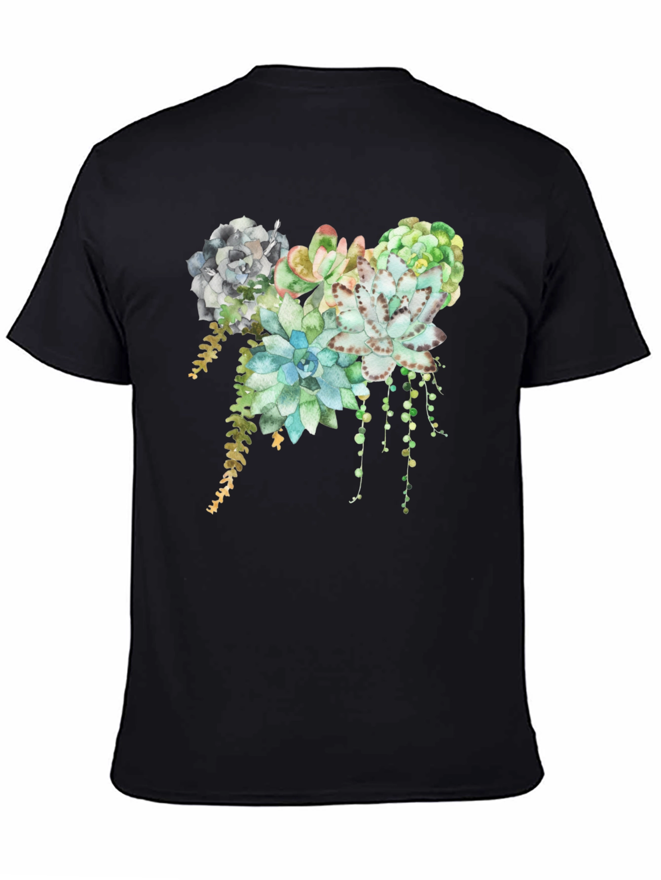 Succulent Print T-Shirt - Stylish Botanical Design