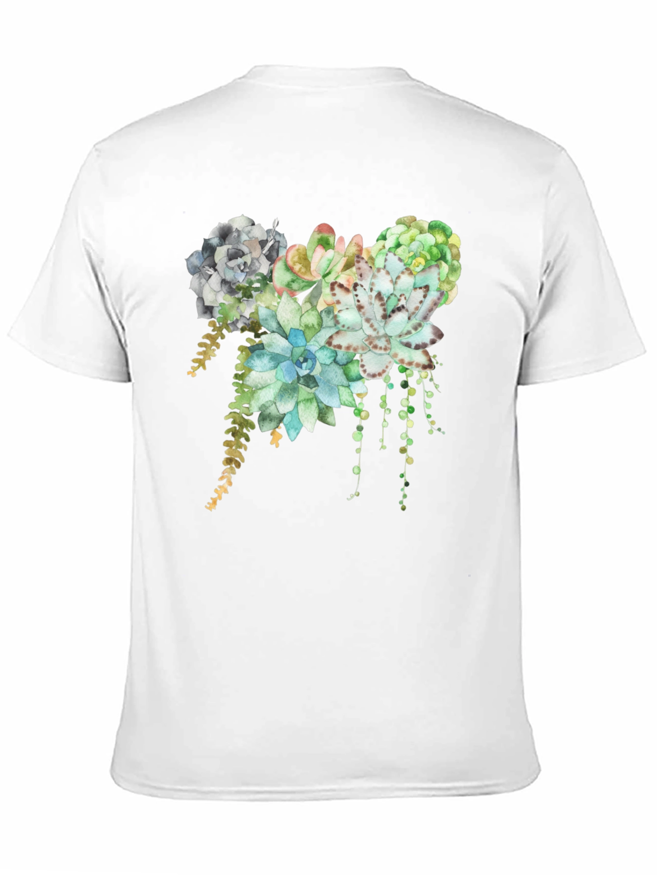 Succulent Print T-Shirt - Stylish Botanical Design