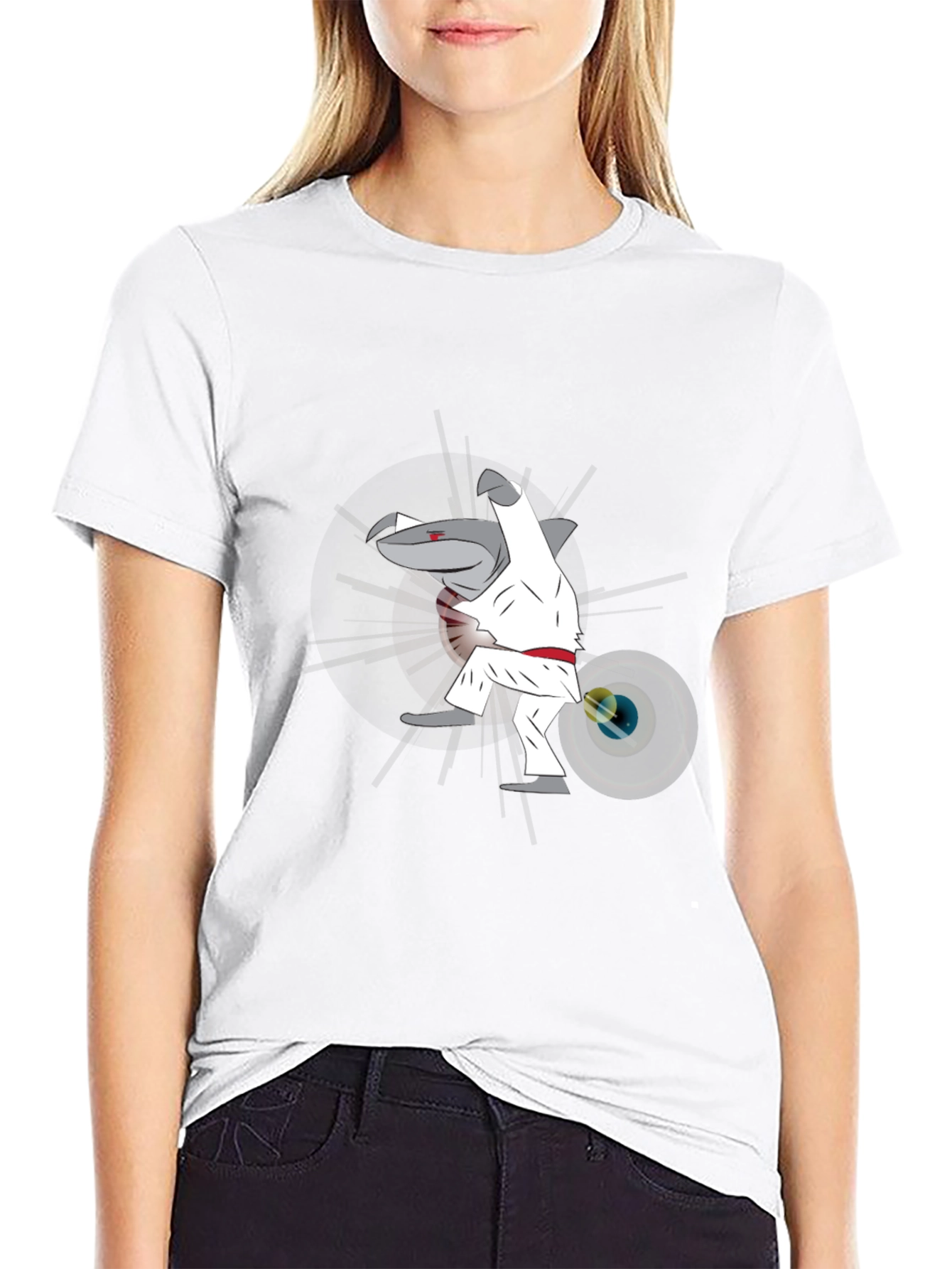 Martial Arts Shark Graphic Tee - Black